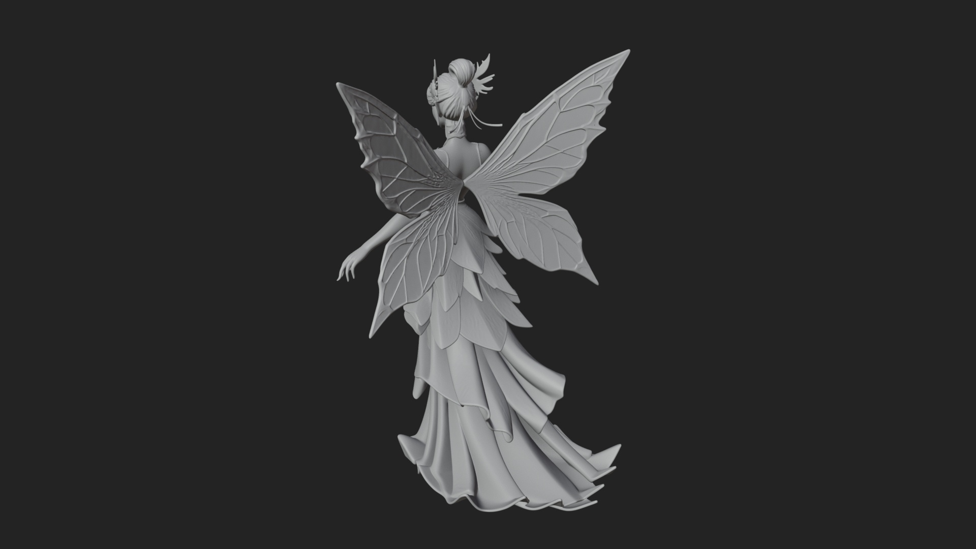 Butterfly Wing Fairy Statue Design 20 3D Print Model 3D Model