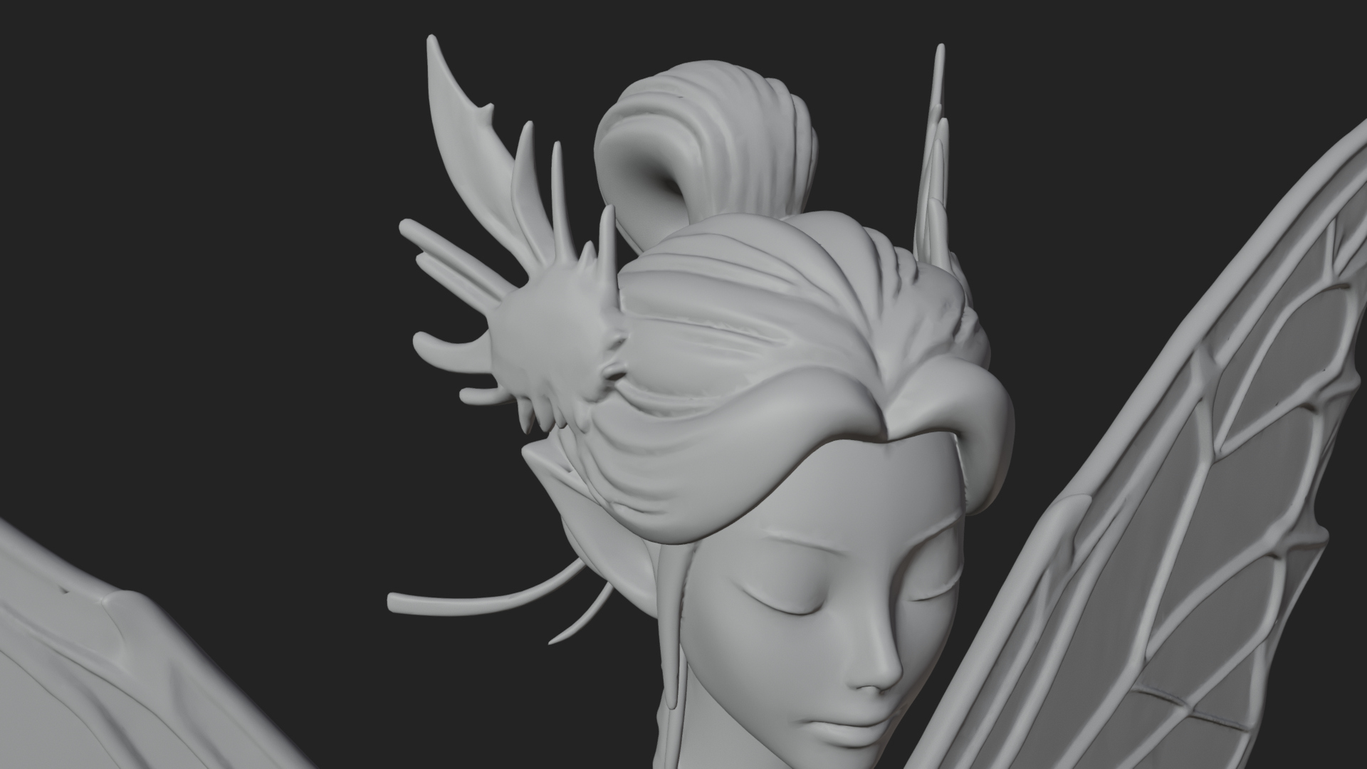 Butterfly Wing Fairy Statue Design 20 3D Print Model 3D Model