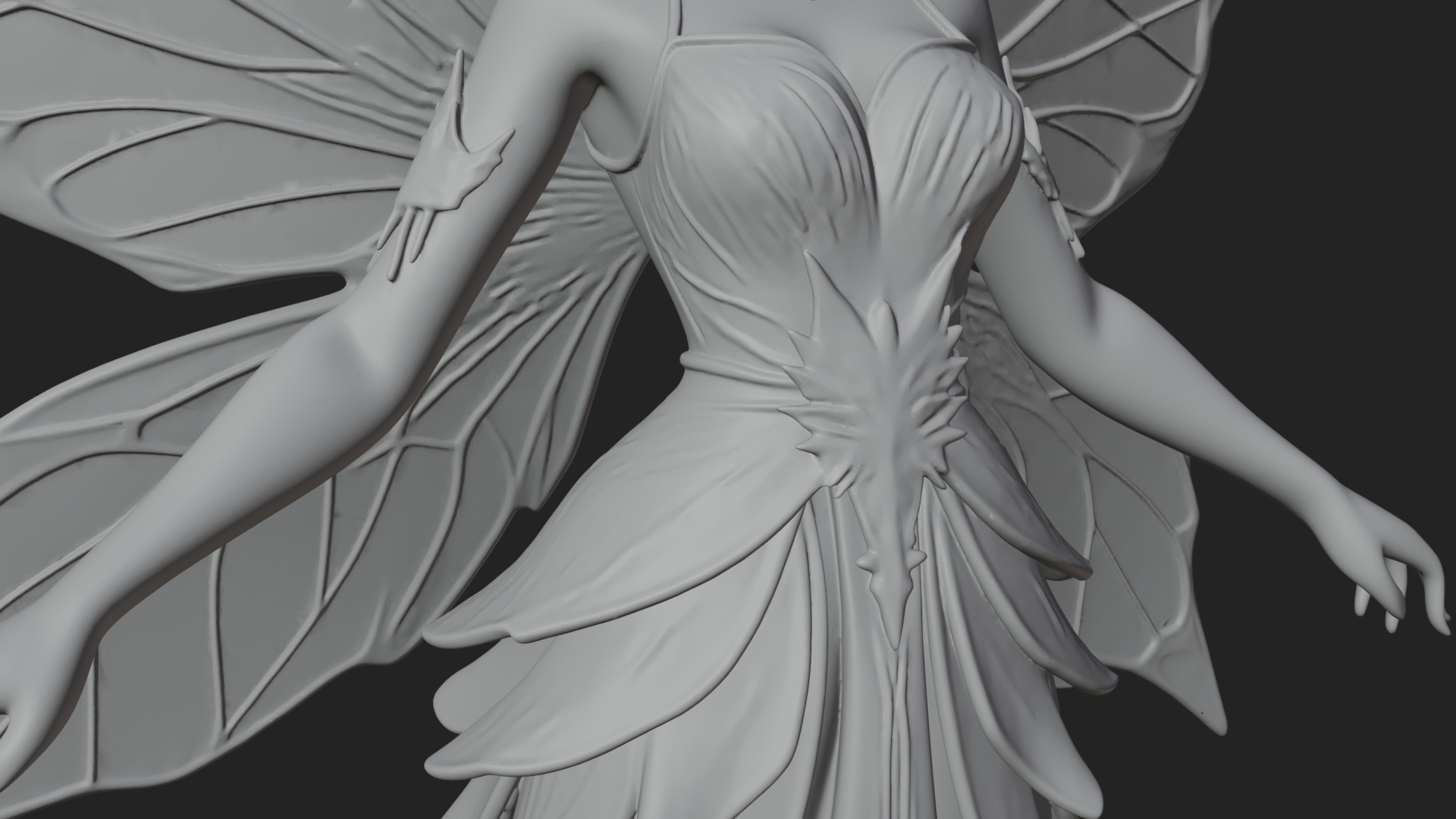 Butterfly Wing Fairy Statue Design 20 3D Print Model 3D Model