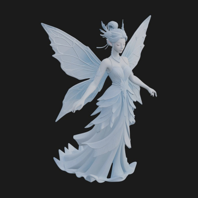 Butterfly Wing Fairy Statue Design 20 3D Print Model