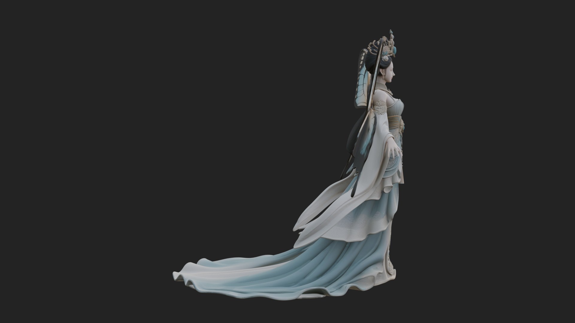 Butterfly Wing Fairy Statue Design 21 3D Print Model 3D Model
