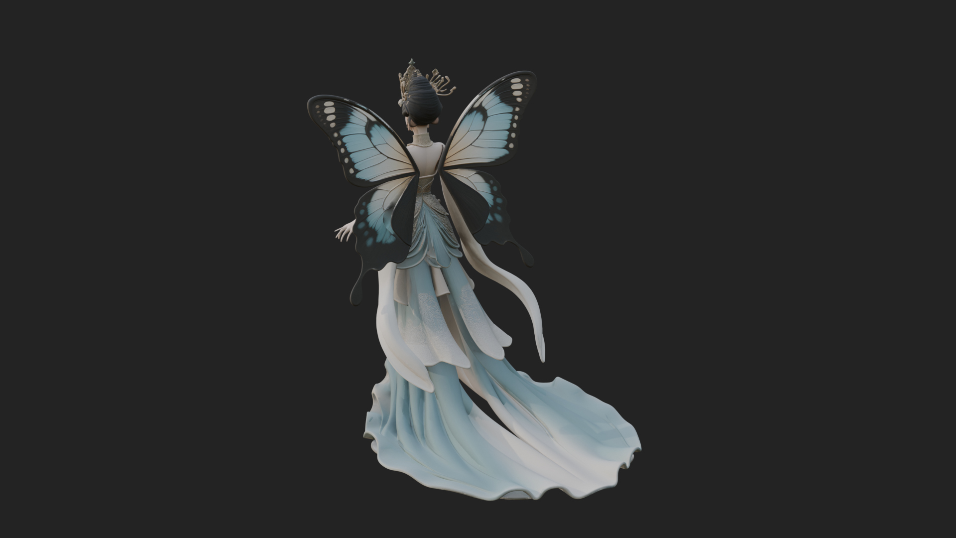 Butterfly Wing Fairy Statue Design 21 3D Print Model 3D Model