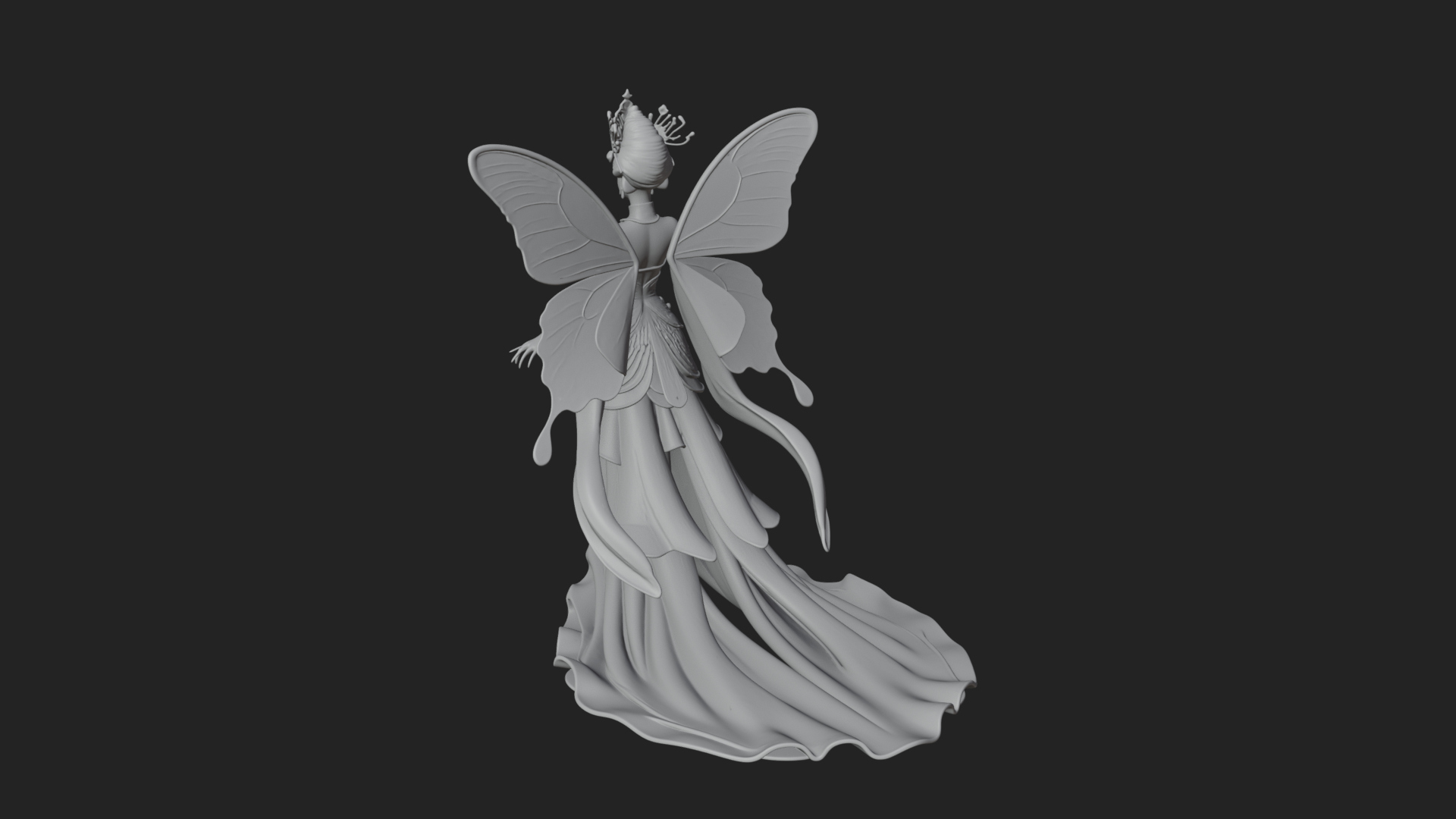 Butterfly Wing Fairy Statue Design 21 3D Print Model 3D Model