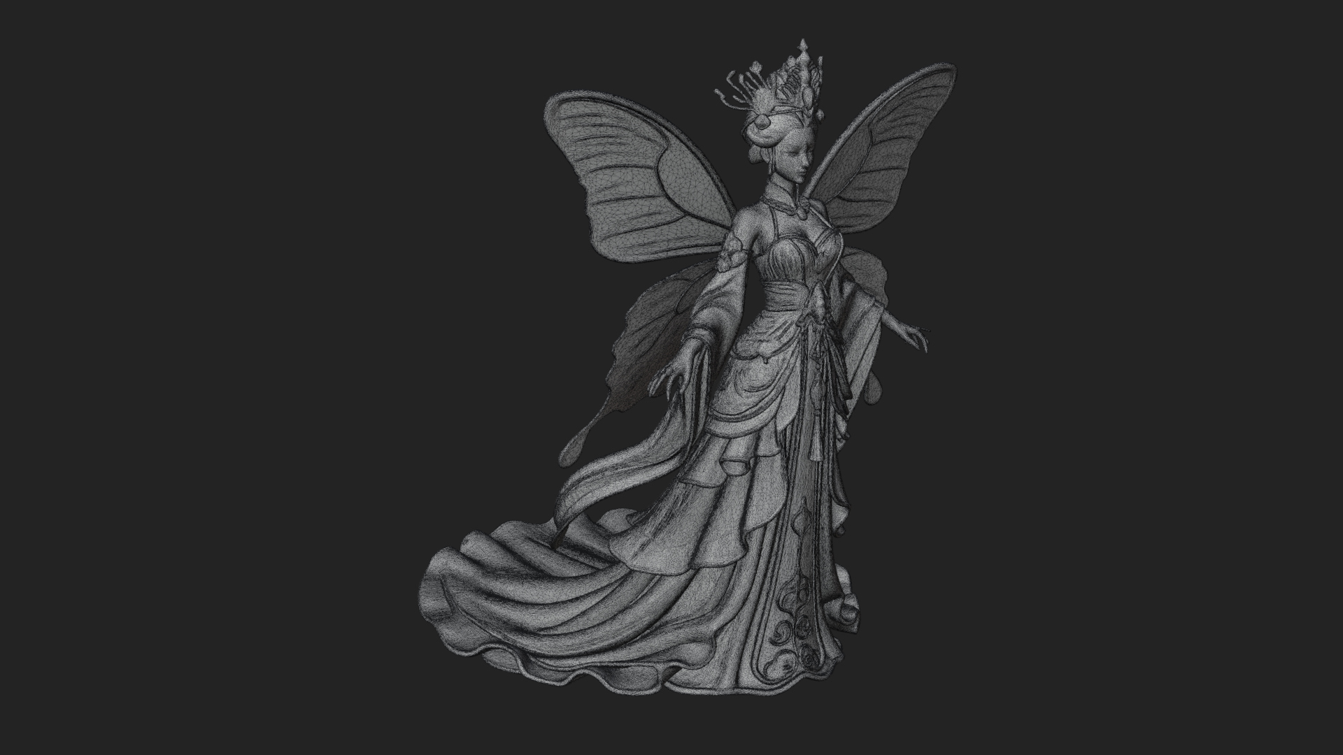 Butterfly Wing Fairy Statue Design 21 3D Print Model 3D Model