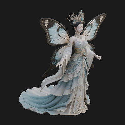 Butterfly Wing Fairy Statue Design 21 3D Print Model