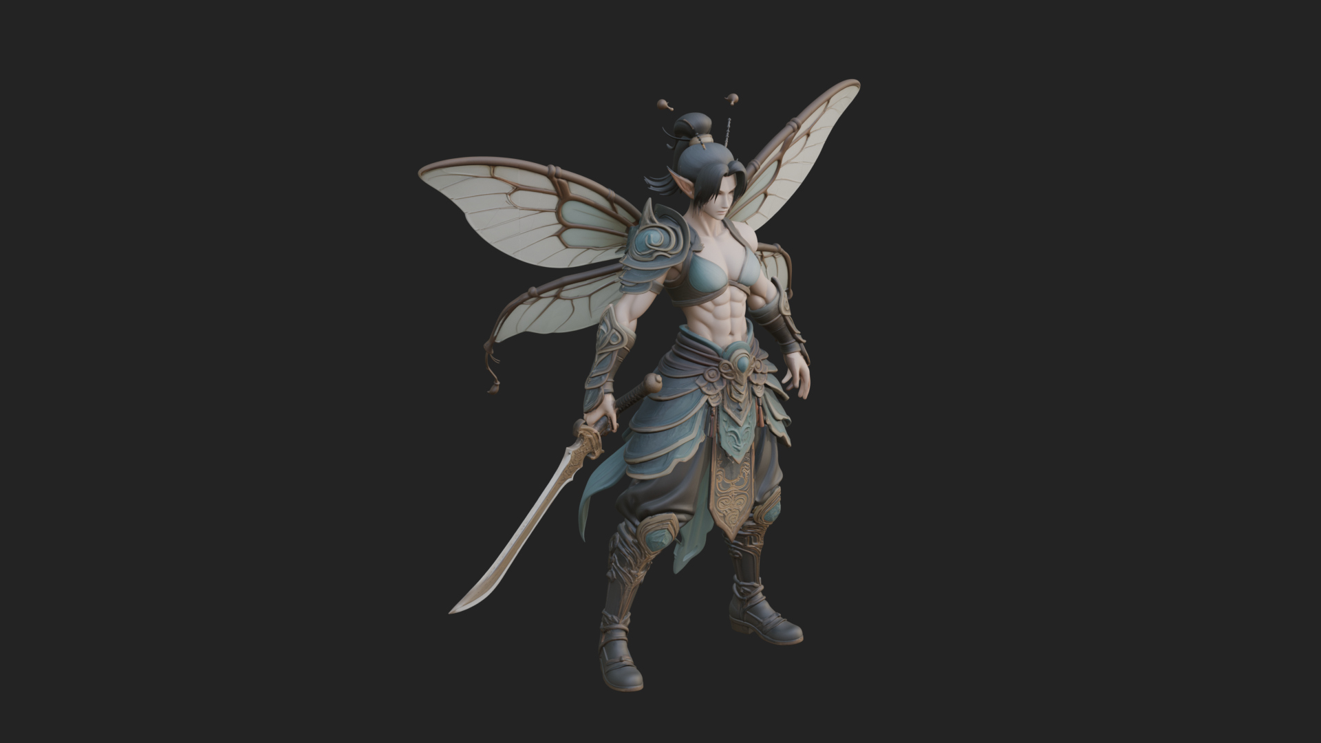 Butterfly Wing Fairy Statue Design 22 3D Print Model 3D Model