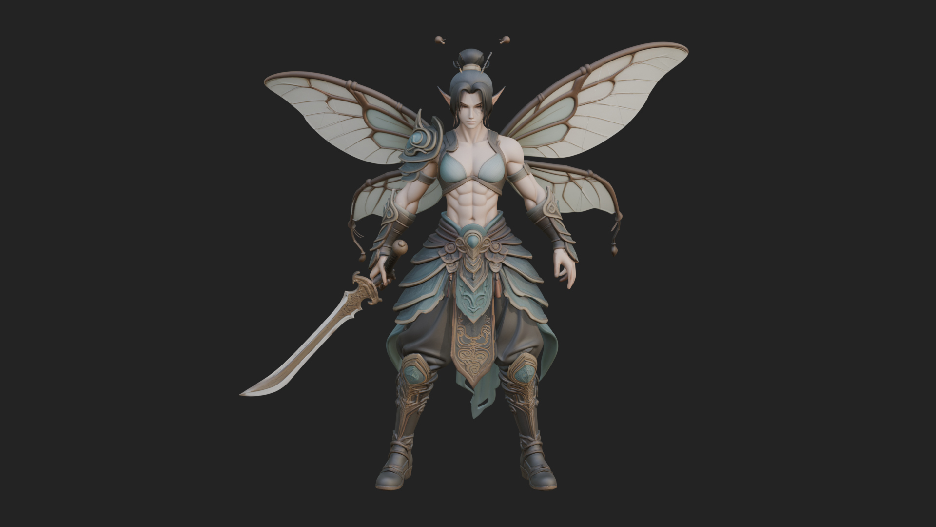 Butterfly Wing Fairy Statue Design 22 3D Print Model 3D Model