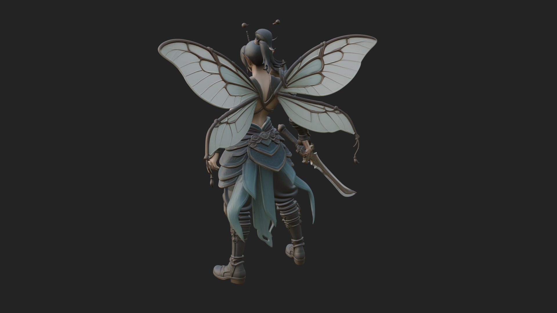 Butterfly Wing Fairy Statue Design 22 3D Print Model 3D Model