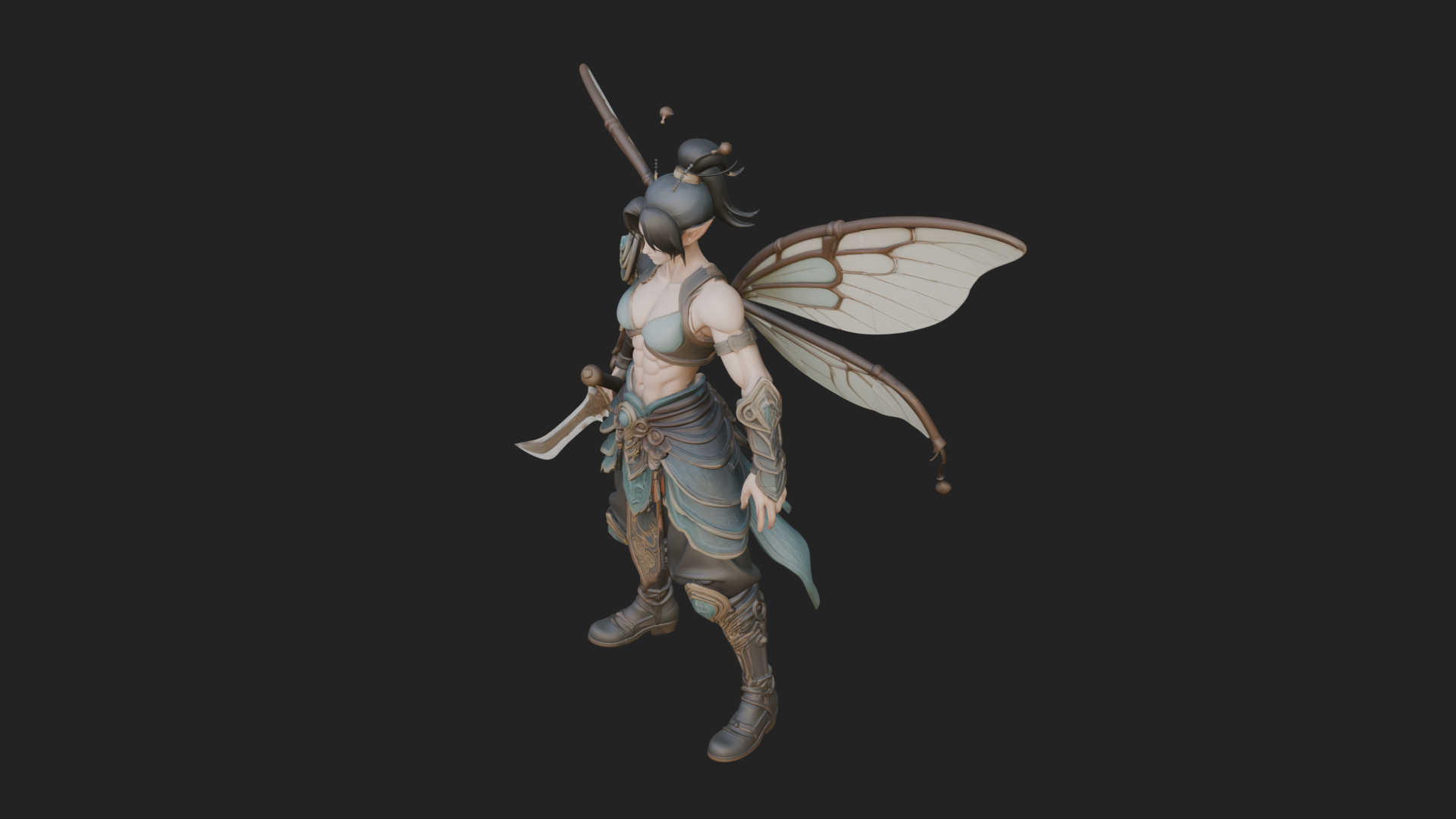 Butterfly Wing Fairy Statue Design 22 3D Print Model 3D Model