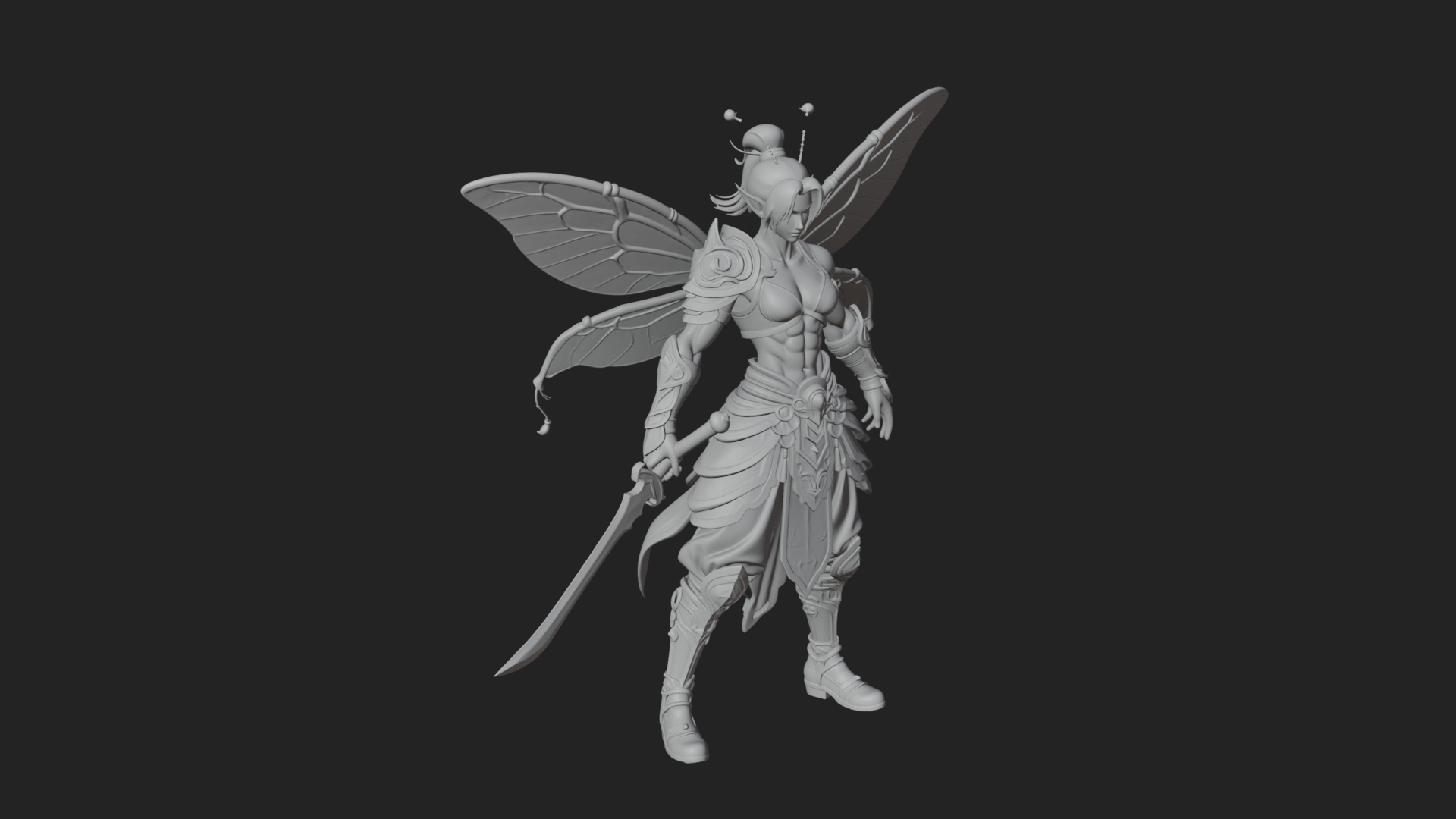 Butterfly Wing Fairy Statue Design 22 3D Print Model 3D Model