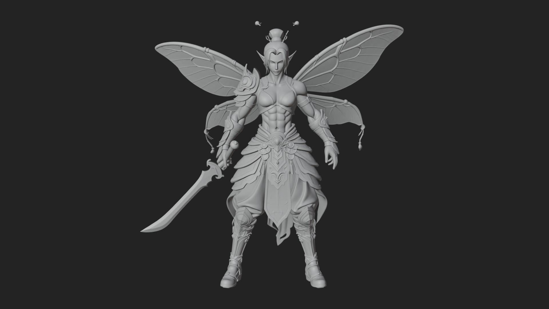 Butterfly Wing Fairy Statue Design 22 3D Print Model 3D Model
