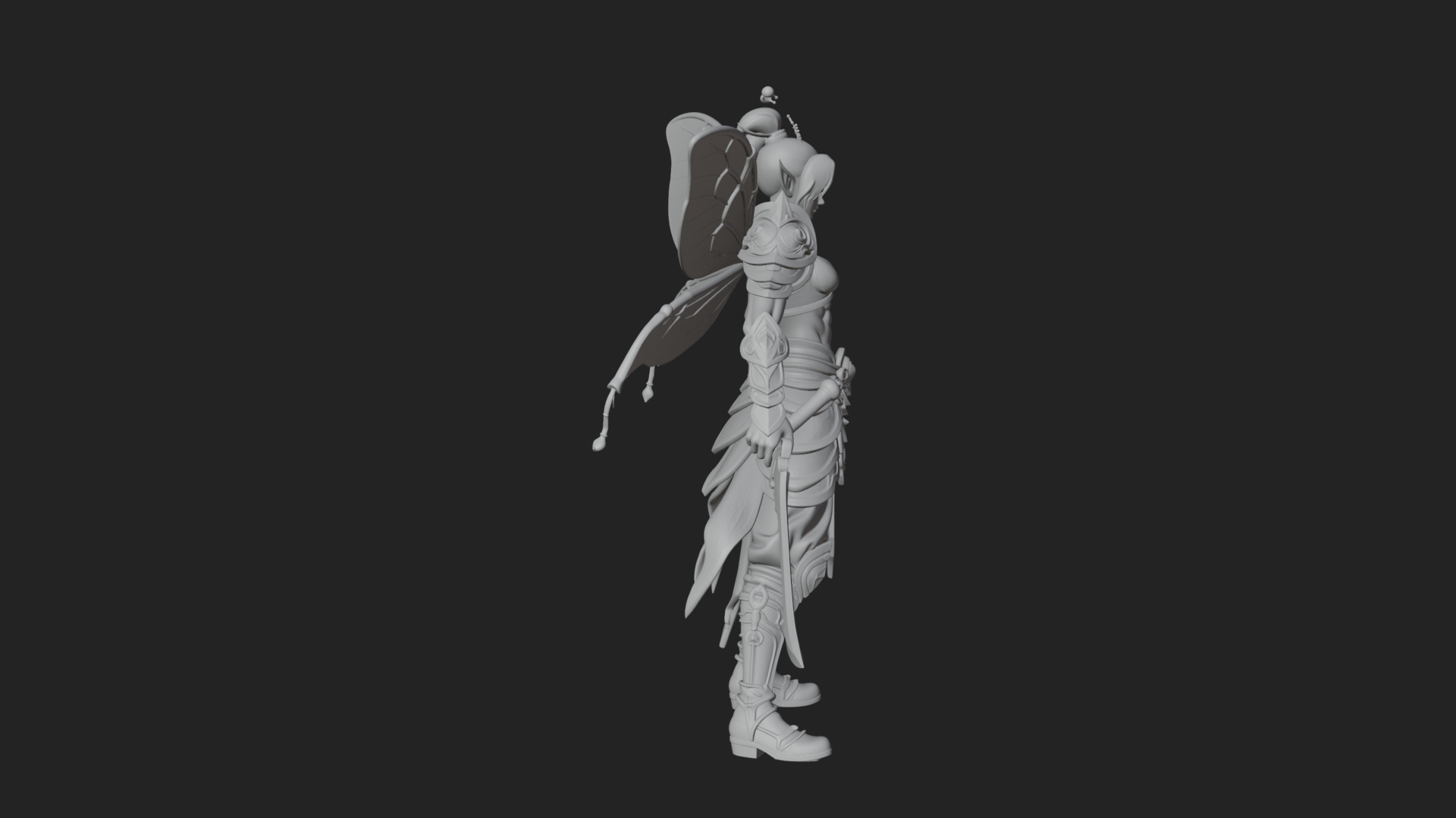 Butterfly Wing Fairy Statue Design 22 3D Print Model 3D Model