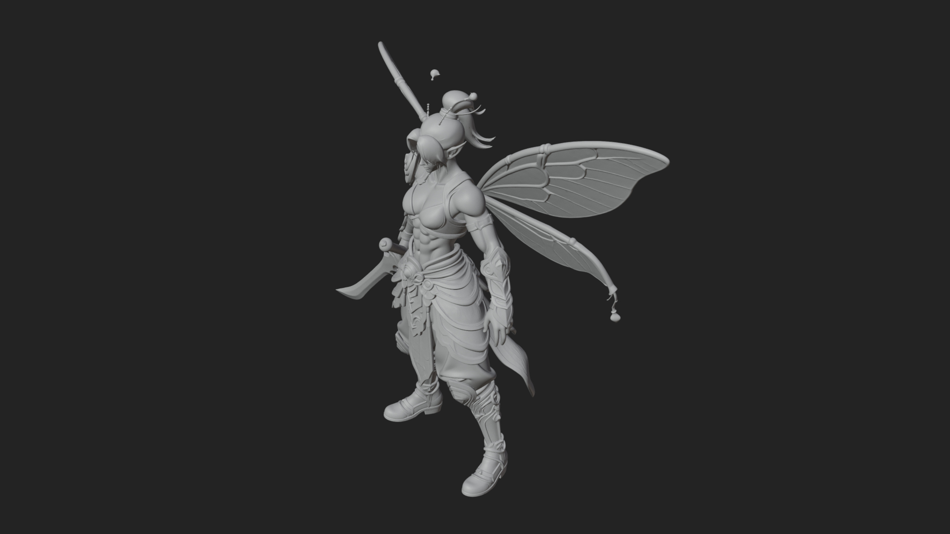 Butterfly Wing Fairy Statue Design 22 3D Print Model 3D Model