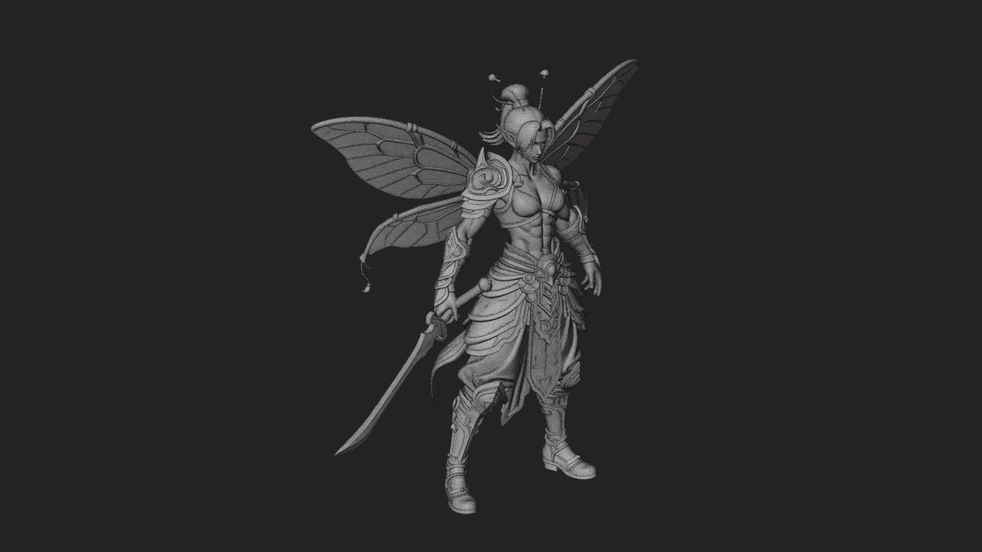 Butterfly Wing Fairy Statue Design 22 3D Print Model 3D Model