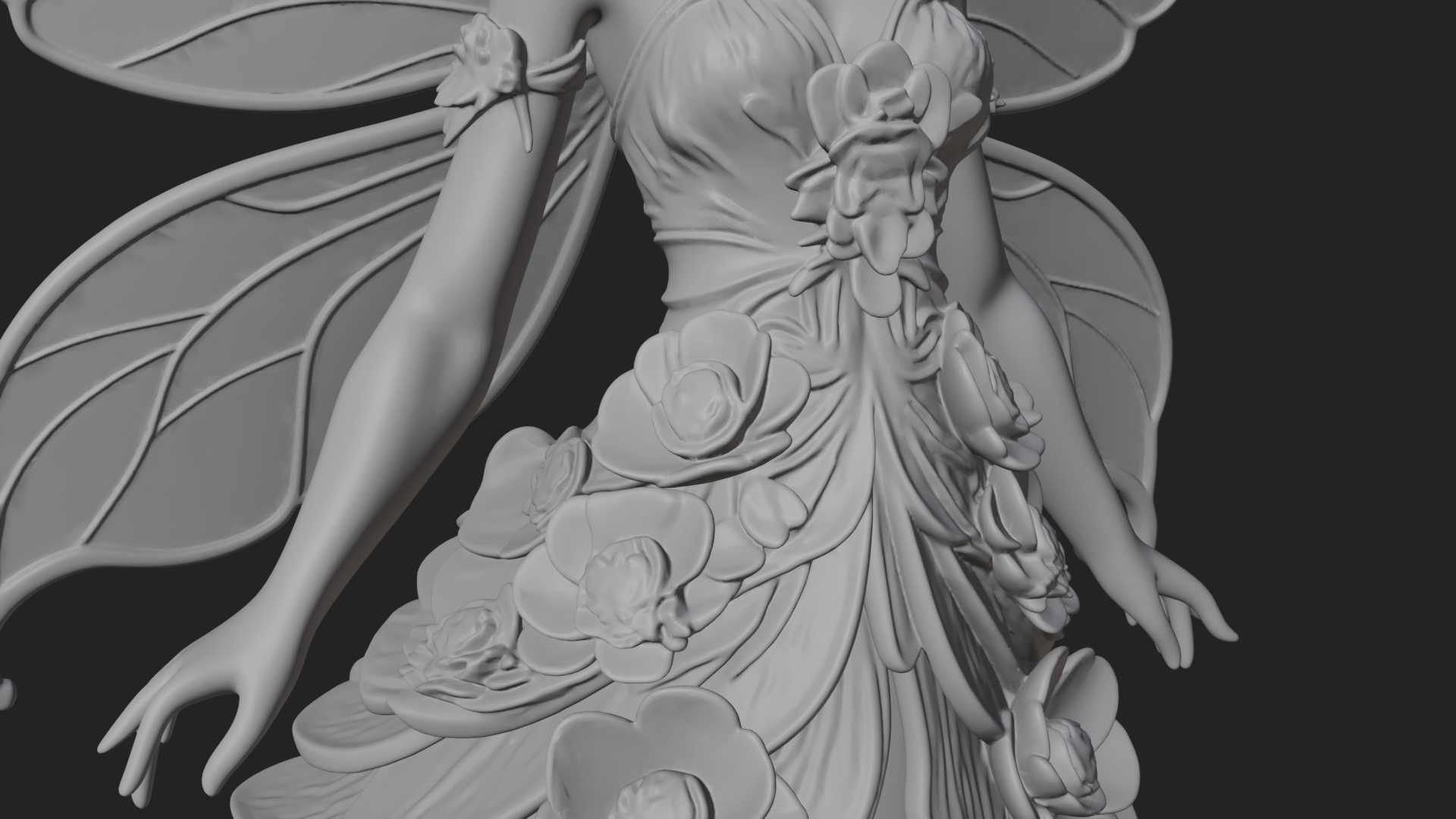 Butterfly Wing Fairy Statue Design 23 3D Print Model 3D Model