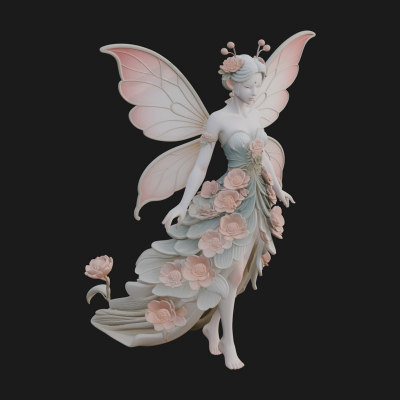 Butterfly Wing Fairy Statue Design 23 3D Print Model