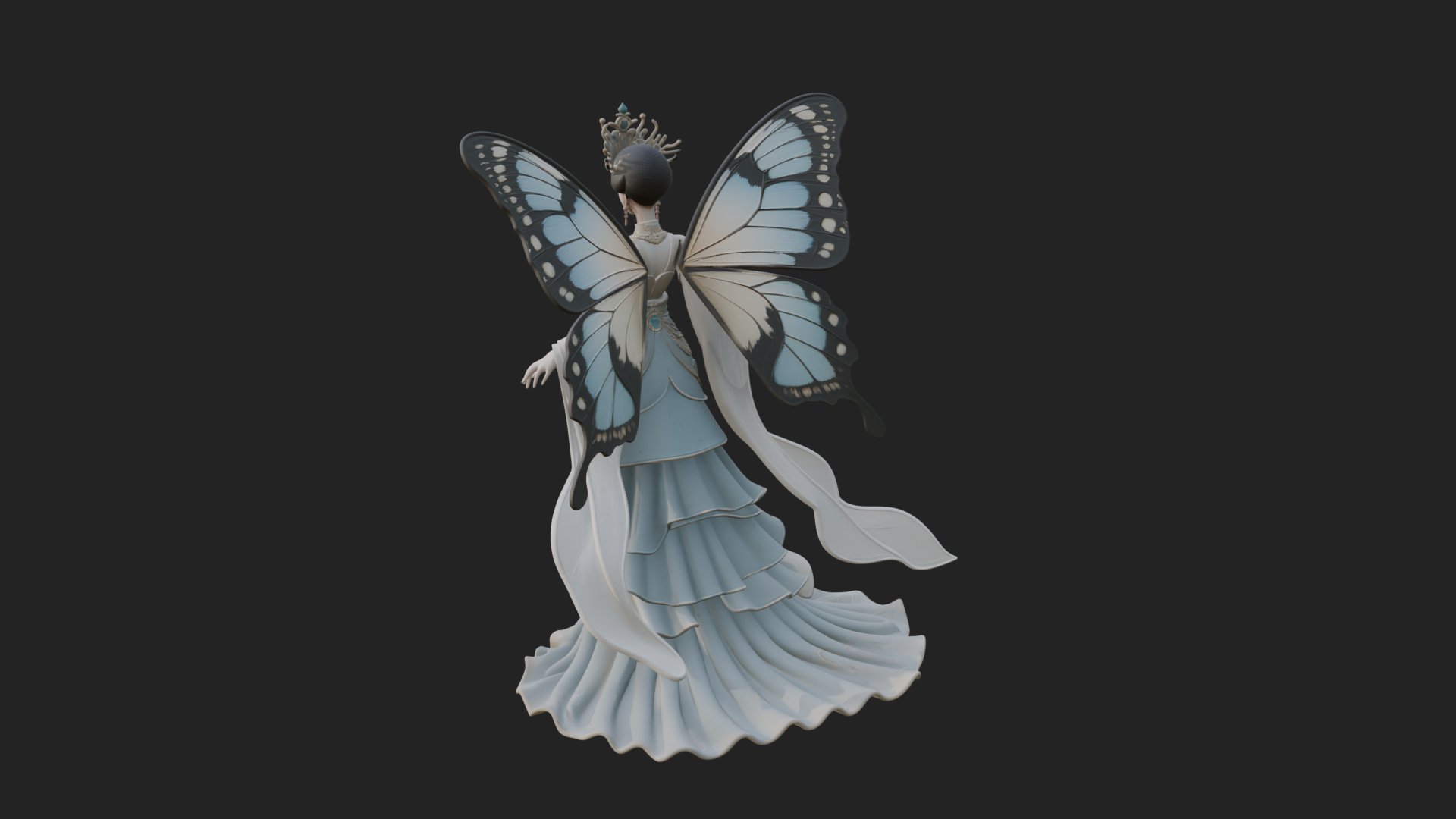 Butterfly Wing Fairy Statue Design 24 3D Print Model 3D Model