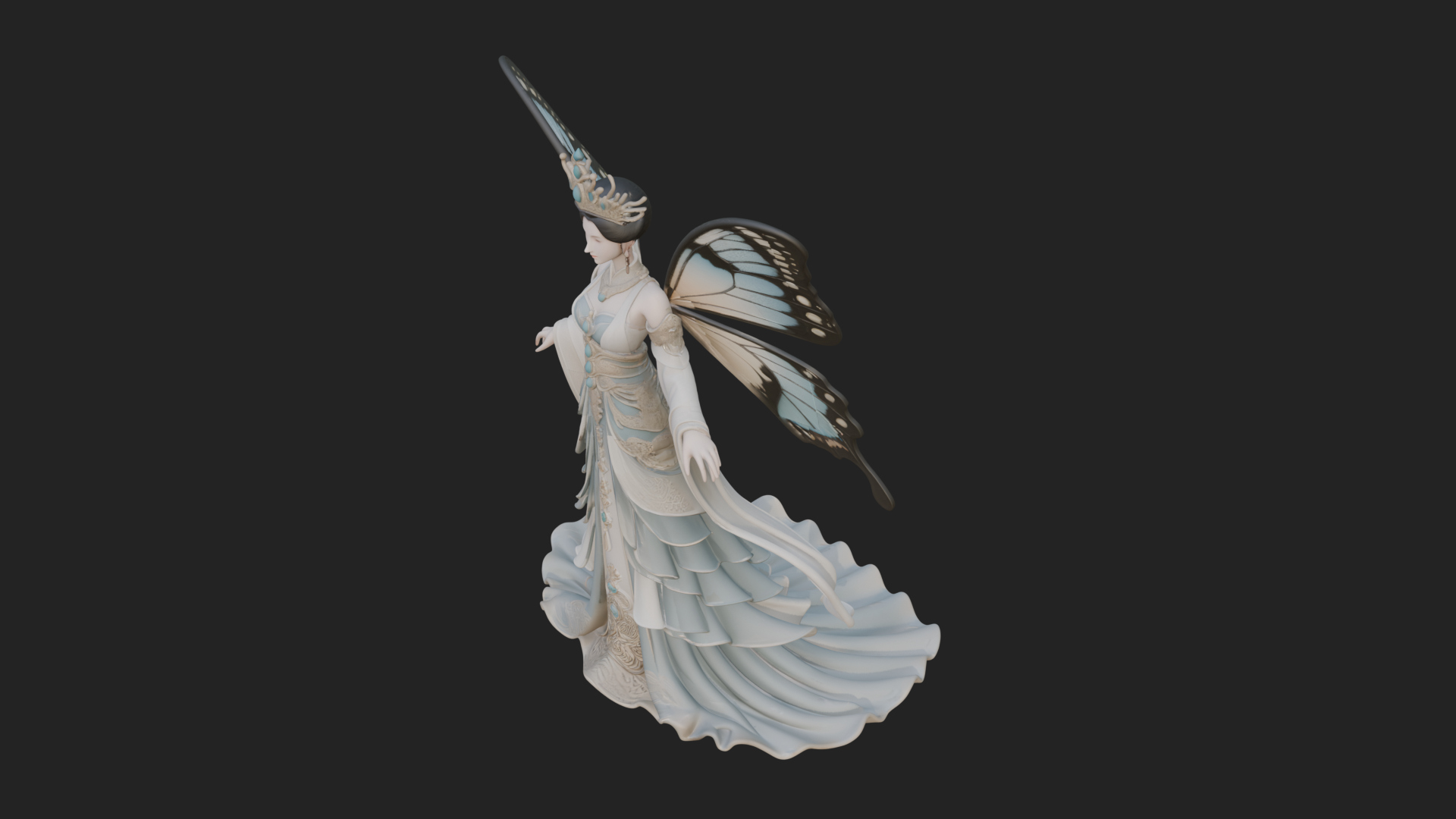 Butterfly Wing Fairy Statue Design 24 3D Print Model 3D Model