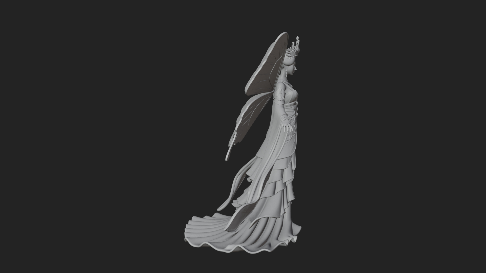 Butterfly Wing Fairy Statue Design 24 3D Print Model 3D Model