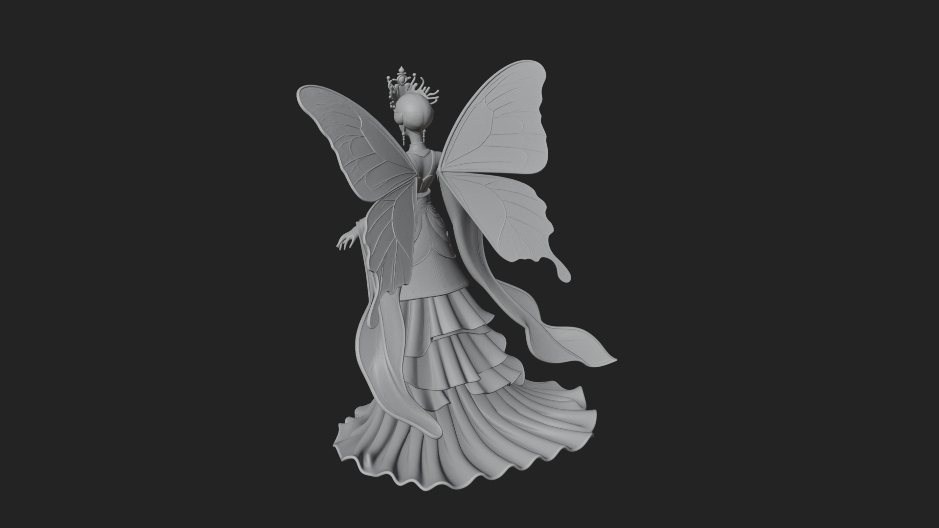 Butterfly Wing Fairy Statue Design 24 3D Print Model 3D Model