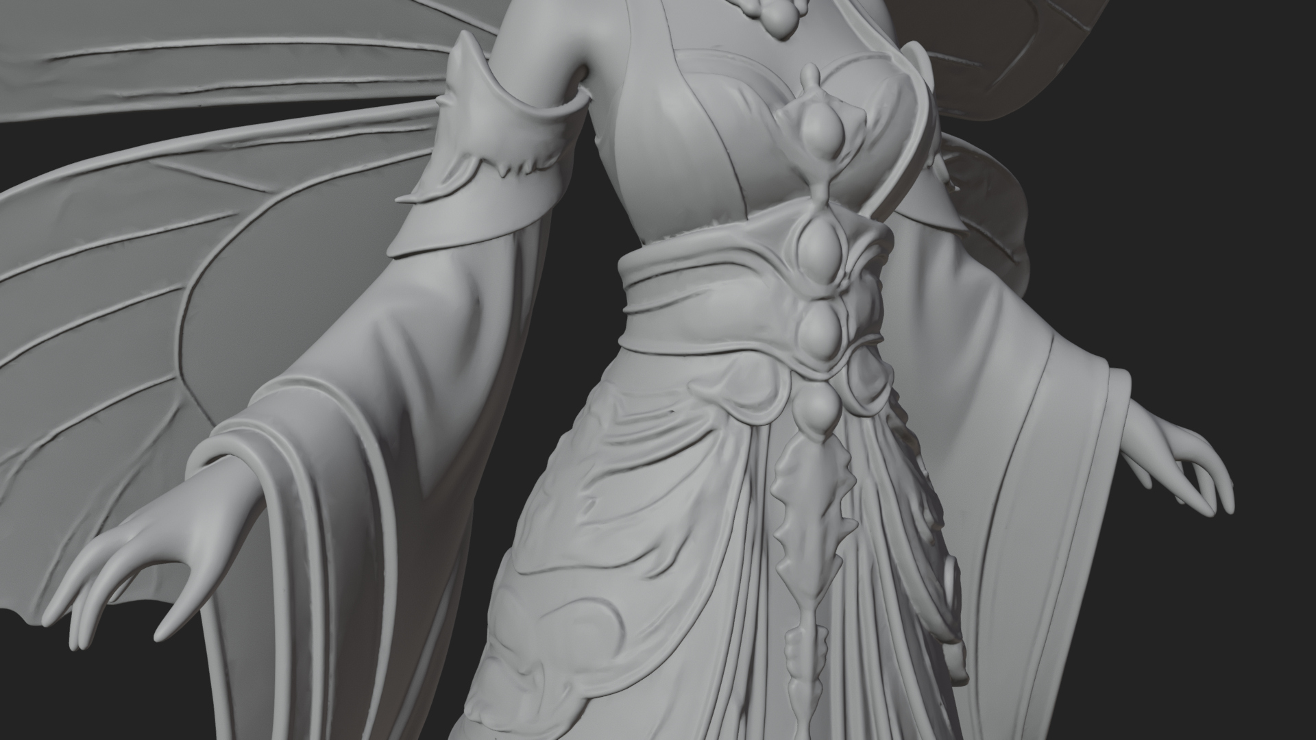 Butterfly Wing Fairy Statue Design 24 3D Print Model 3D Model