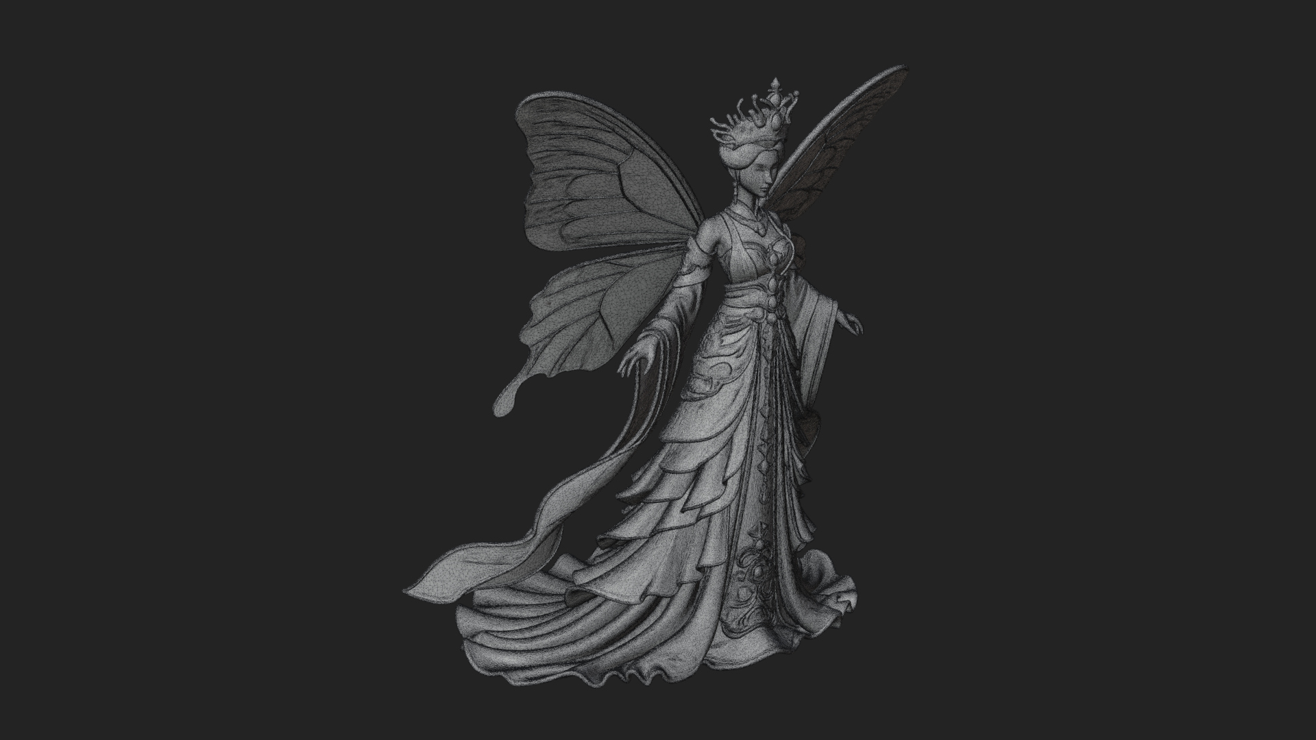 Butterfly Wing Fairy Statue Design 24 3D Print Model 3D Model