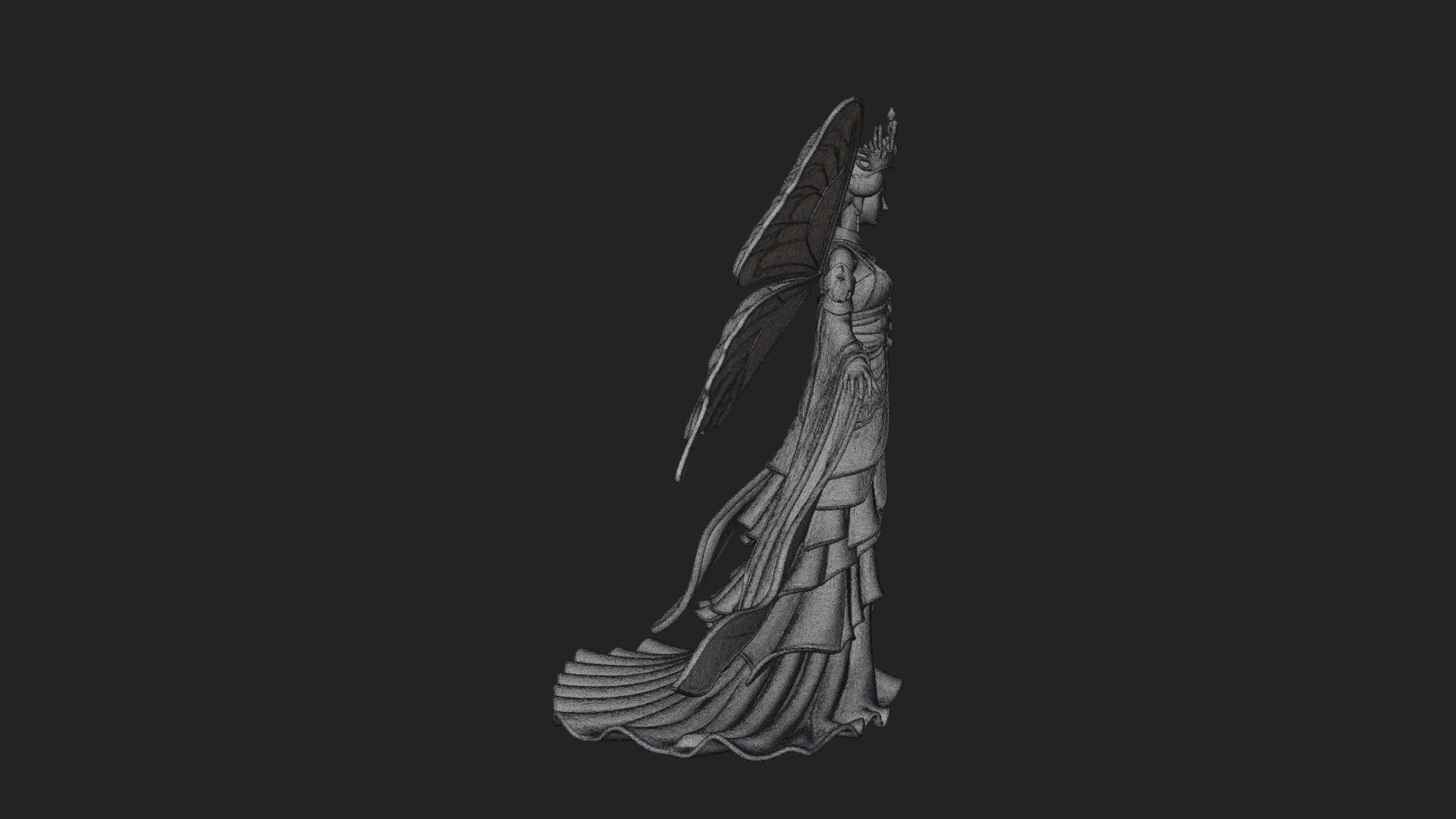 Butterfly Wing Fairy Statue Design 24 3D Print Model 3D Model