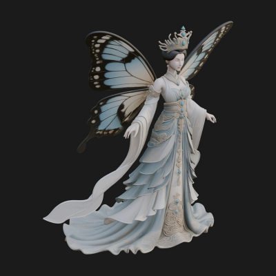 Butterfly Wing Fairy Statue Design 24 3D Print Model