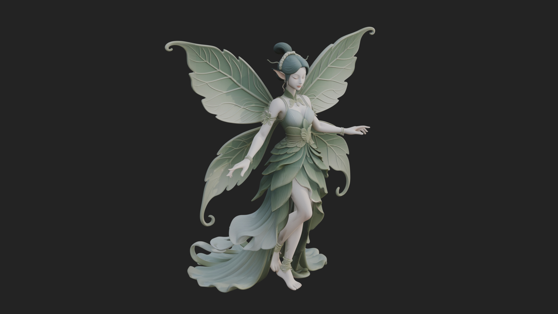 Butterfly Wing Fairy Statue Design 25 3D Print Model 3D Model