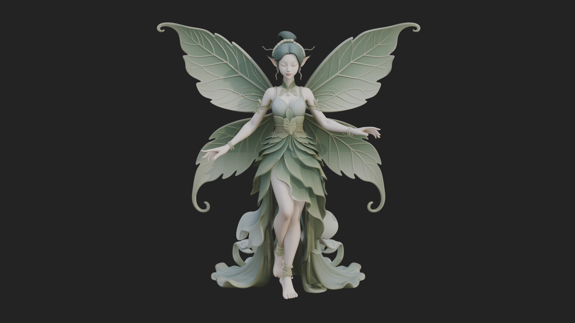 Butterfly Wing Fairy Statue Design 25 3D Print Model 3D Model