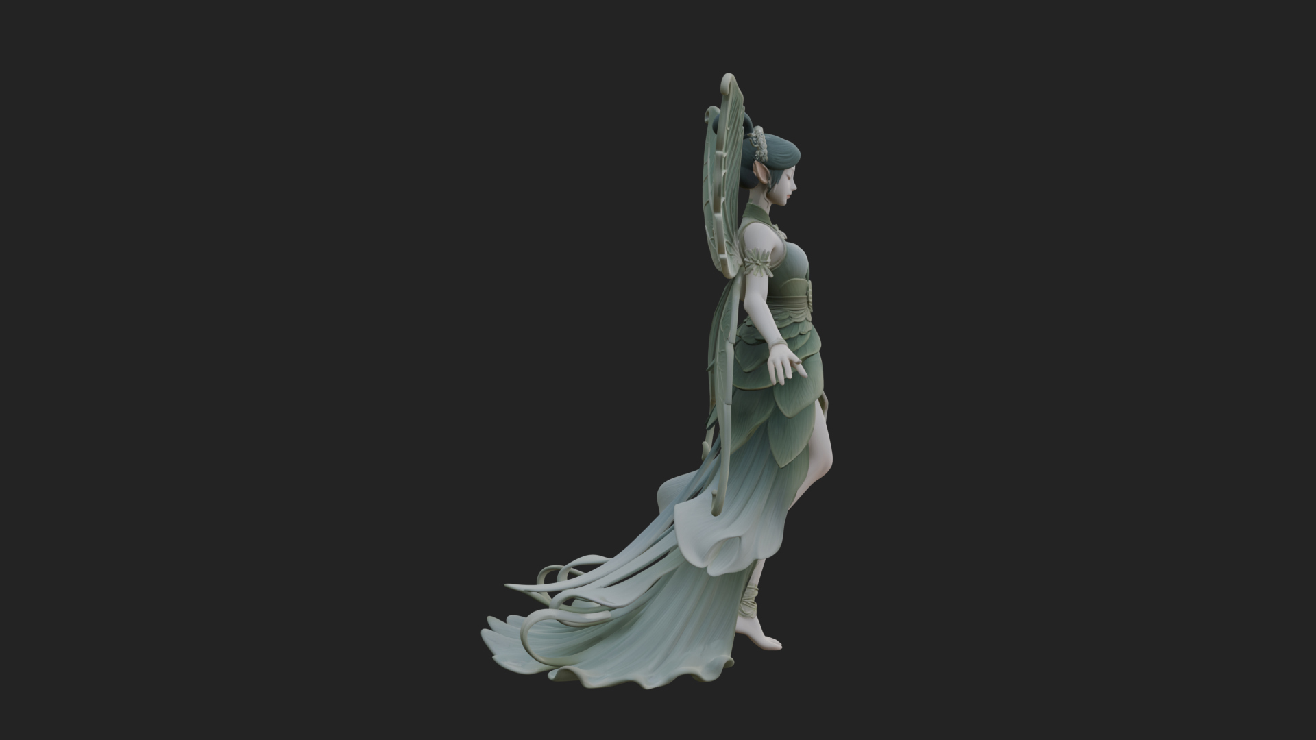 Butterfly Wing Fairy Statue Design 25 3D Print Model 3D Model