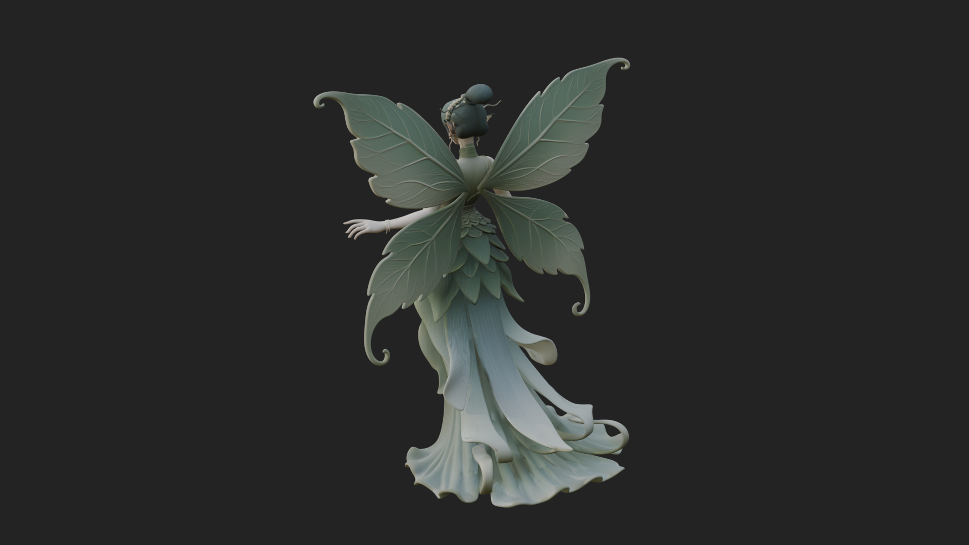 Butterfly Wing Fairy Statue Design 25 3D Print Model 3D Model