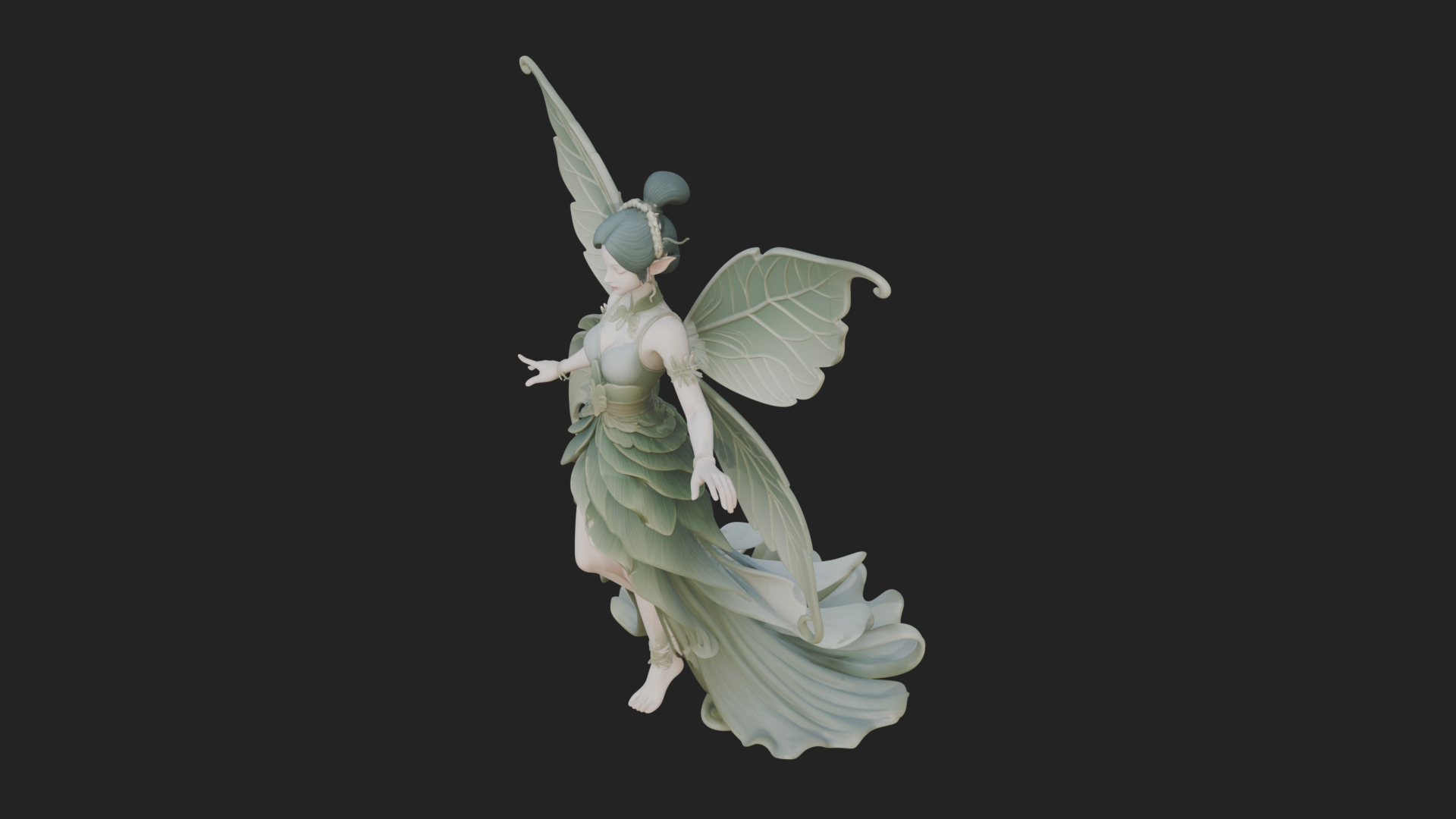 Butterfly Wing Fairy Statue Design 25 3D Print Model 3D Model