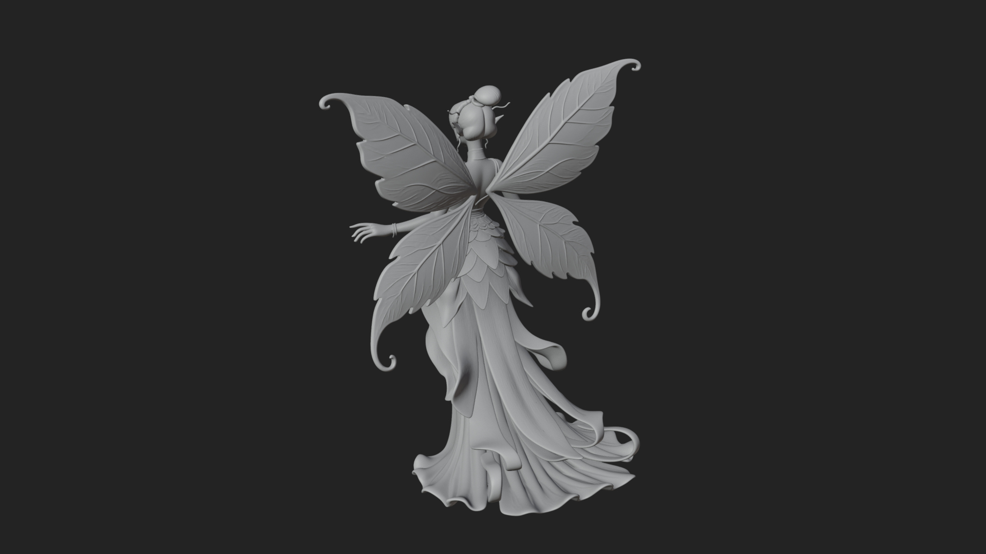 Butterfly Wing Fairy Statue Design 25 3D Print Model 3D Model