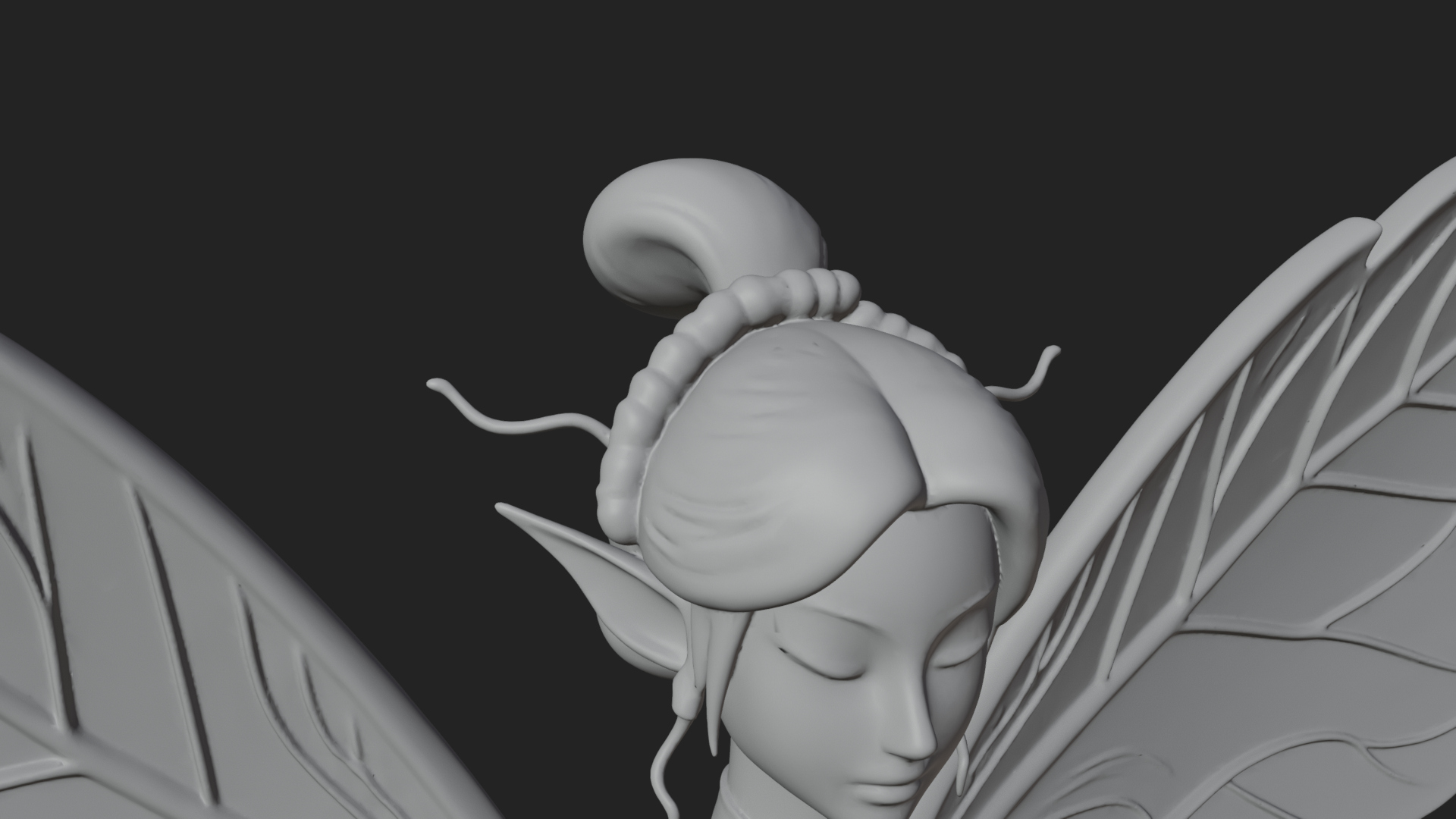 Butterfly Wing Fairy Statue Design 25 3D Print Model 3D Model