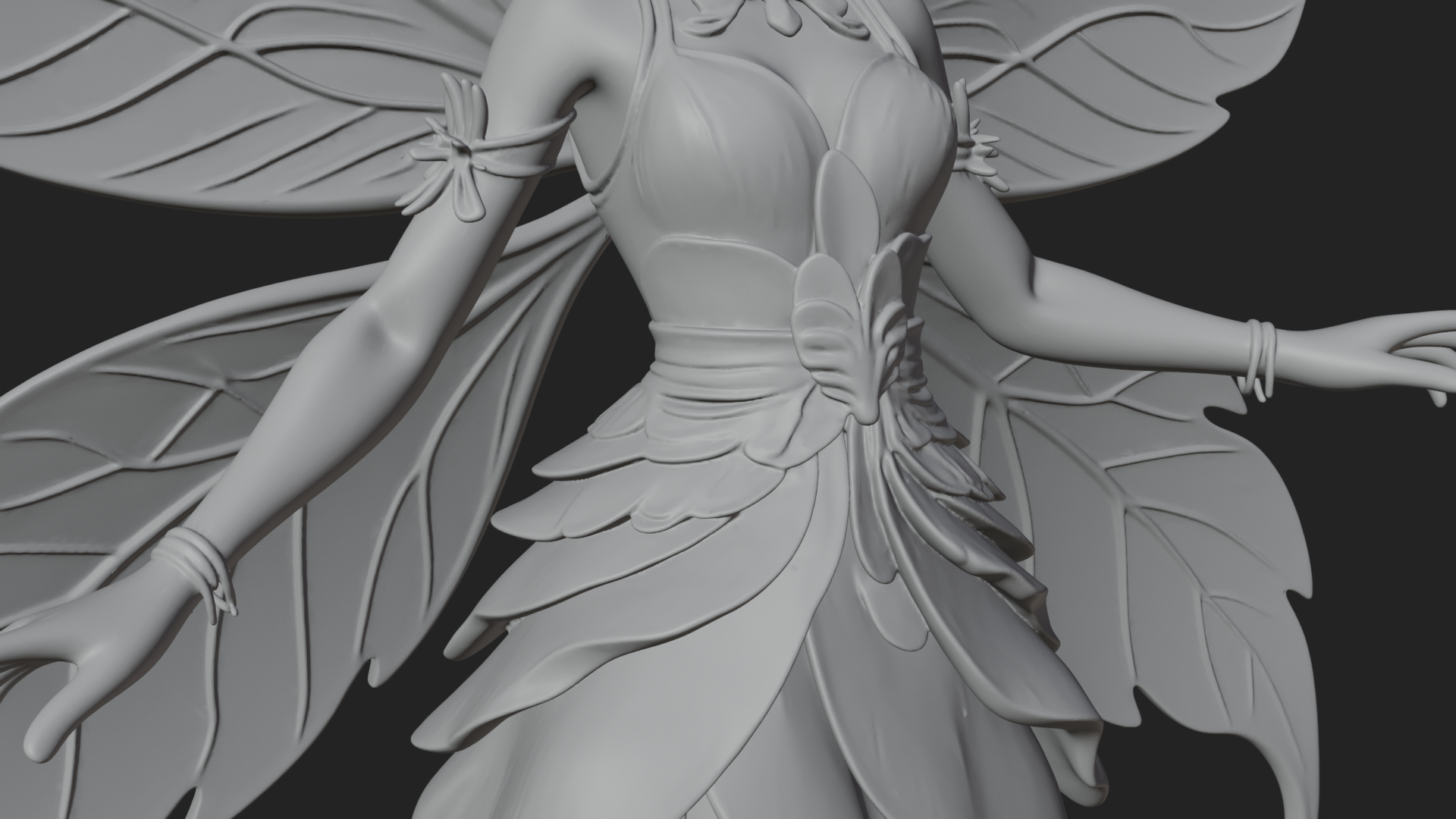 Butterfly Wing Fairy Statue Design 25 3D Print Model 3D Model