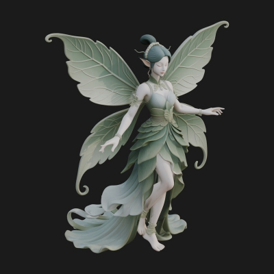Butterfly Wing Fairy Statue Design 25 3D Print Model