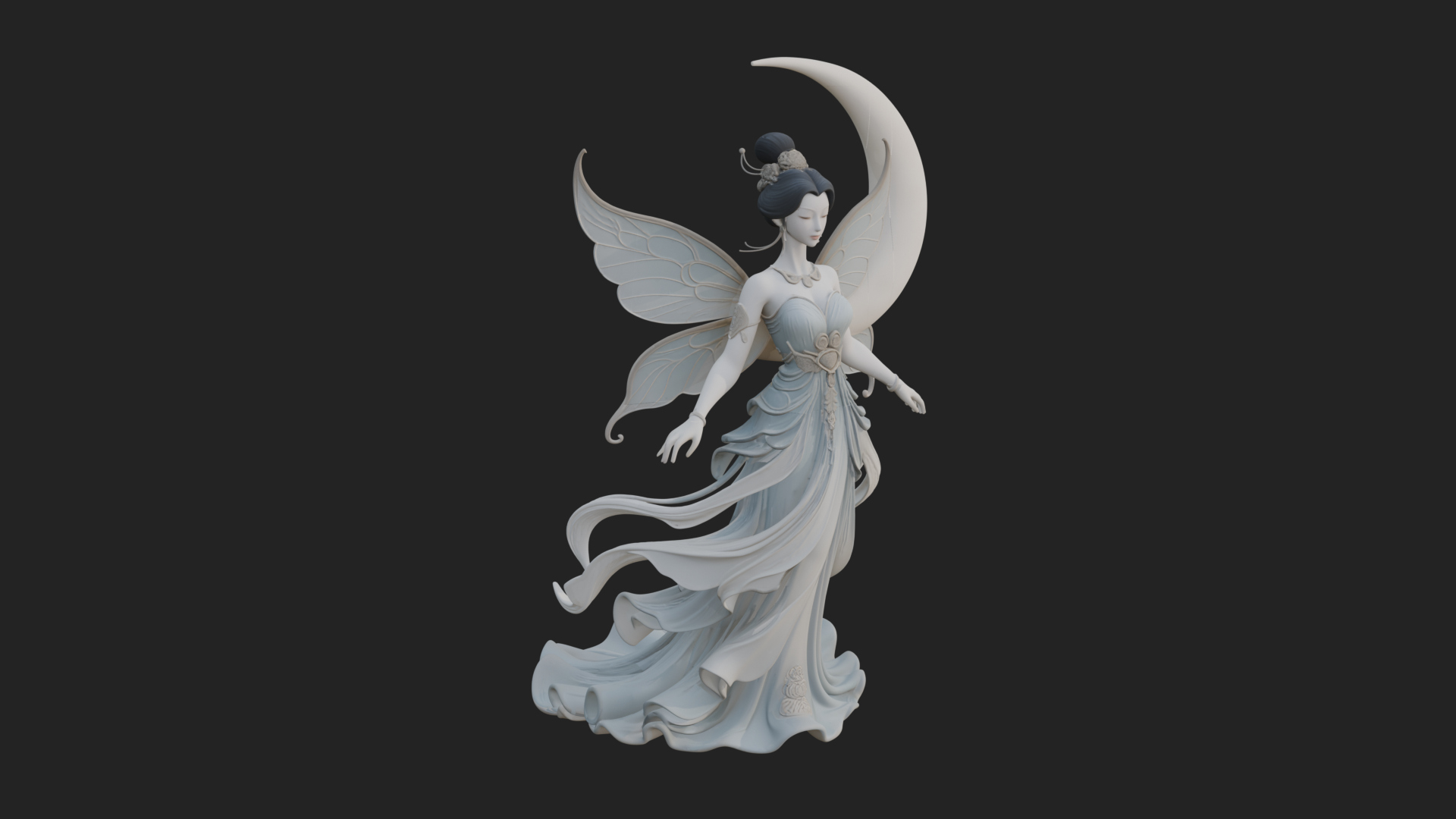 Butterfly Wing Fairy Statue Design 26 3D Print Model 3D Model
