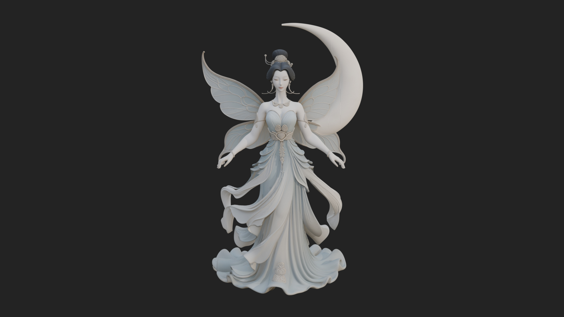 Butterfly Wing Fairy Statue Design 26 3D Print Model 3D Model