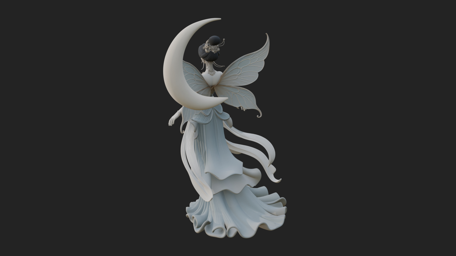 Butterfly Wing Fairy Statue Design 26 3D Print Model 3D Model