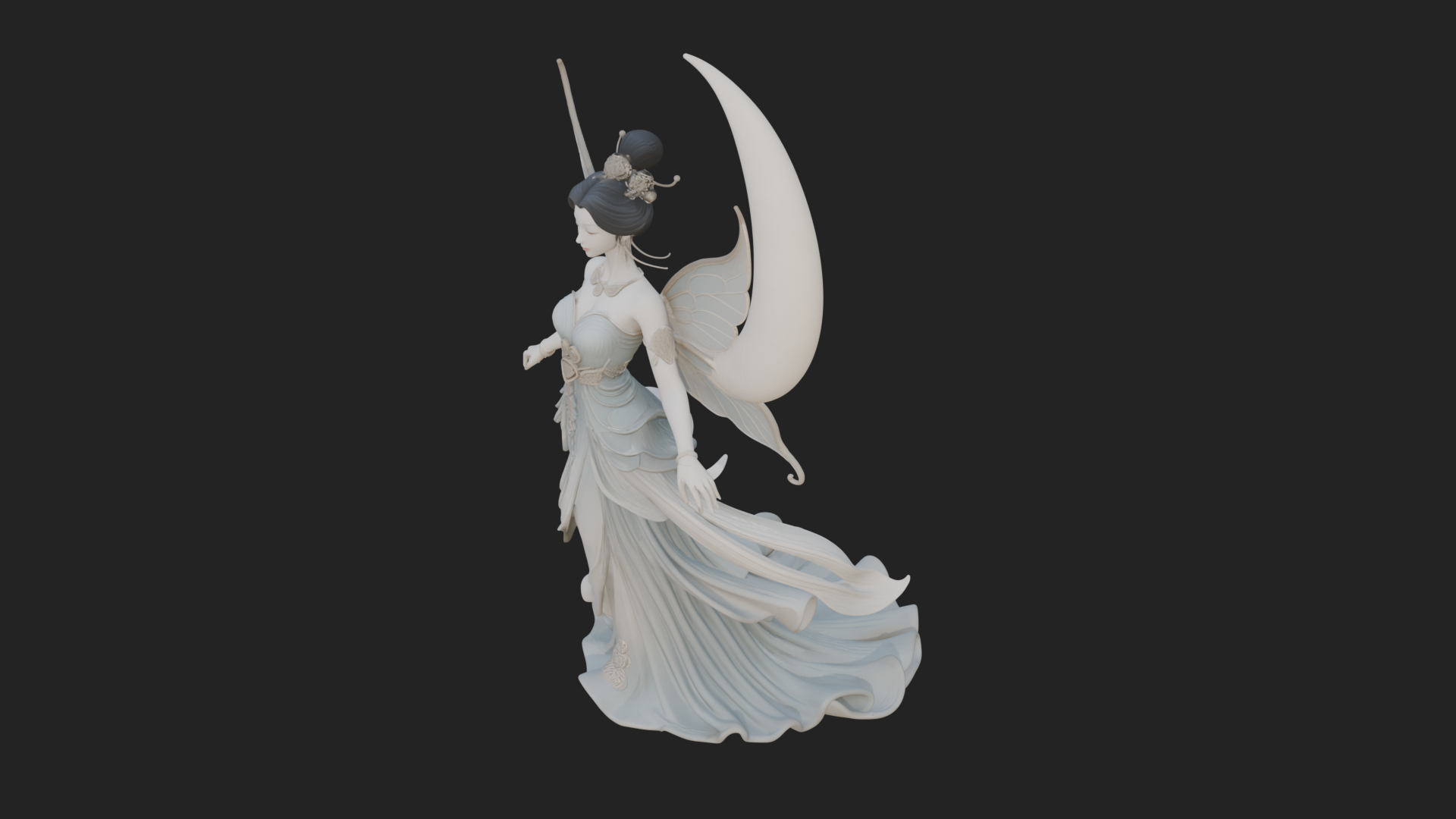 Butterfly Wing Fairy Statue Design 26 3D Print Model 3D Model
