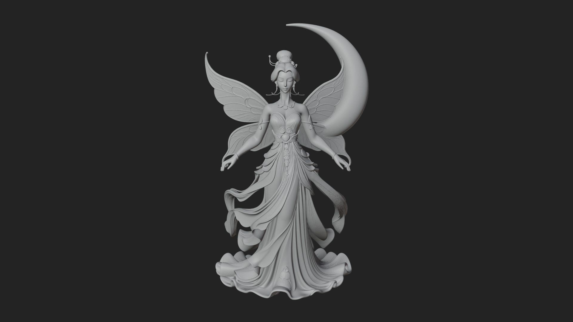 Butterfly Wing Fairy Statue Design 26 3D Print Model 3D Model