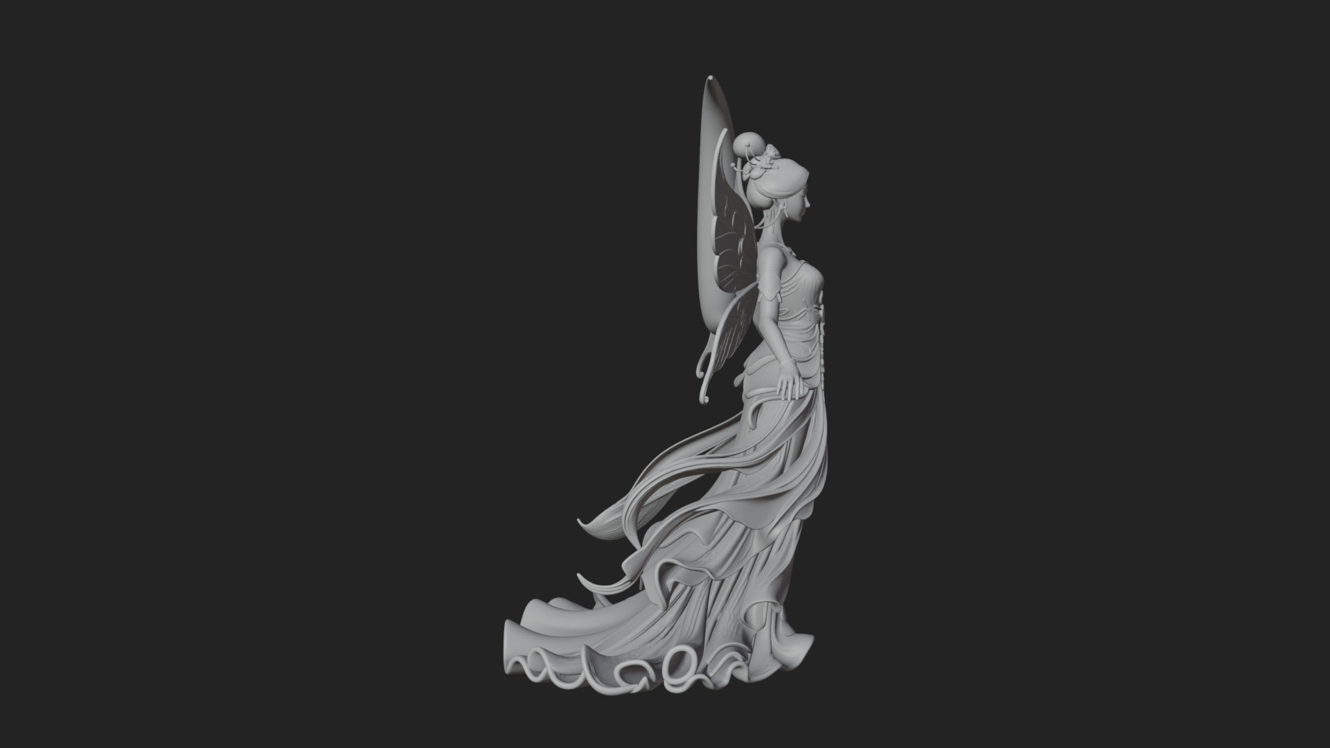 Butterfly Wing Fairy Statue Design 26 3D Print Model 3D Model