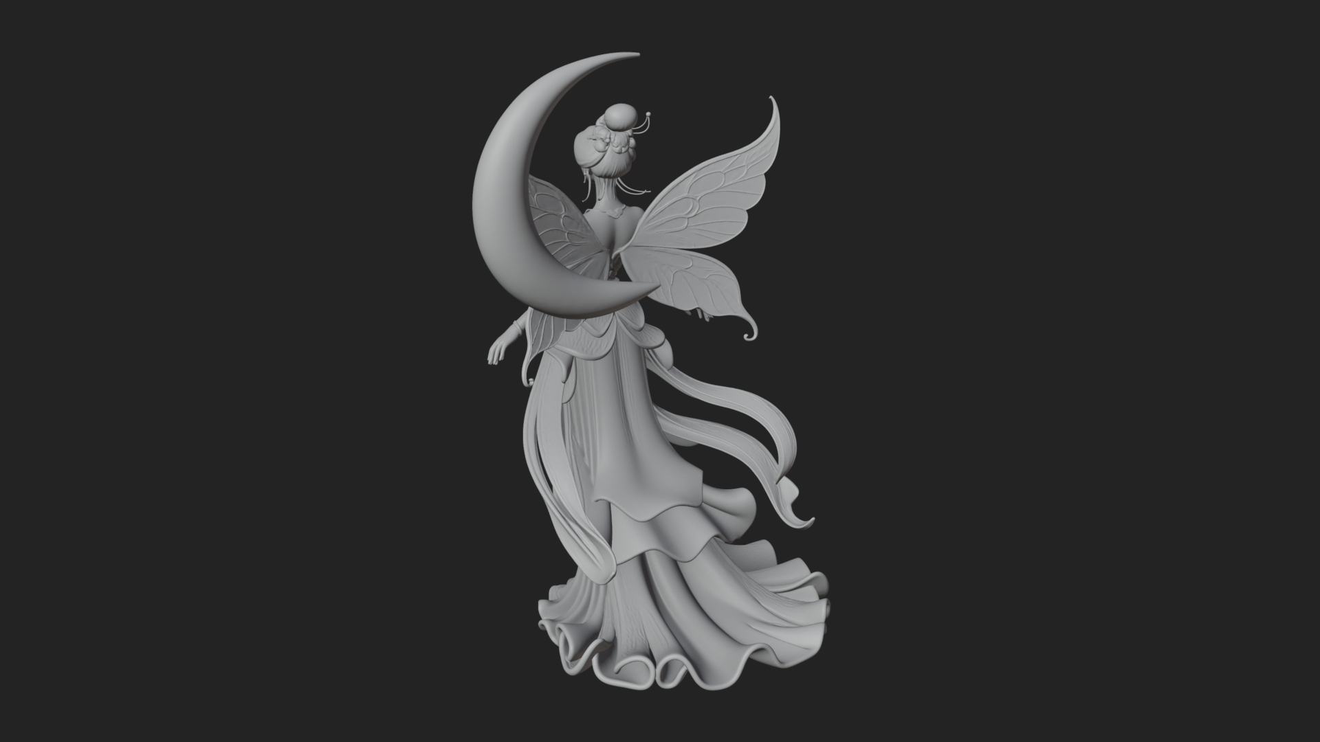 Butterfly Wing Fairy Statue Design 26 3D Print Model 3D Model