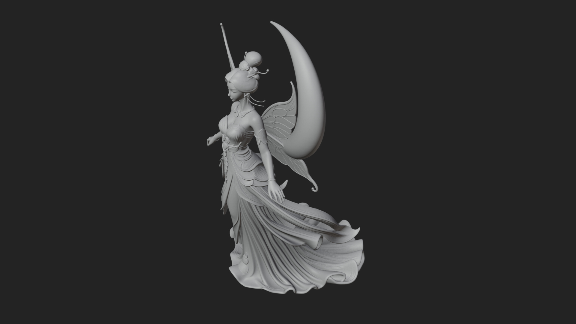 Butterfly Wing Fairy Statue Design 26 3D Print Model 3D Model