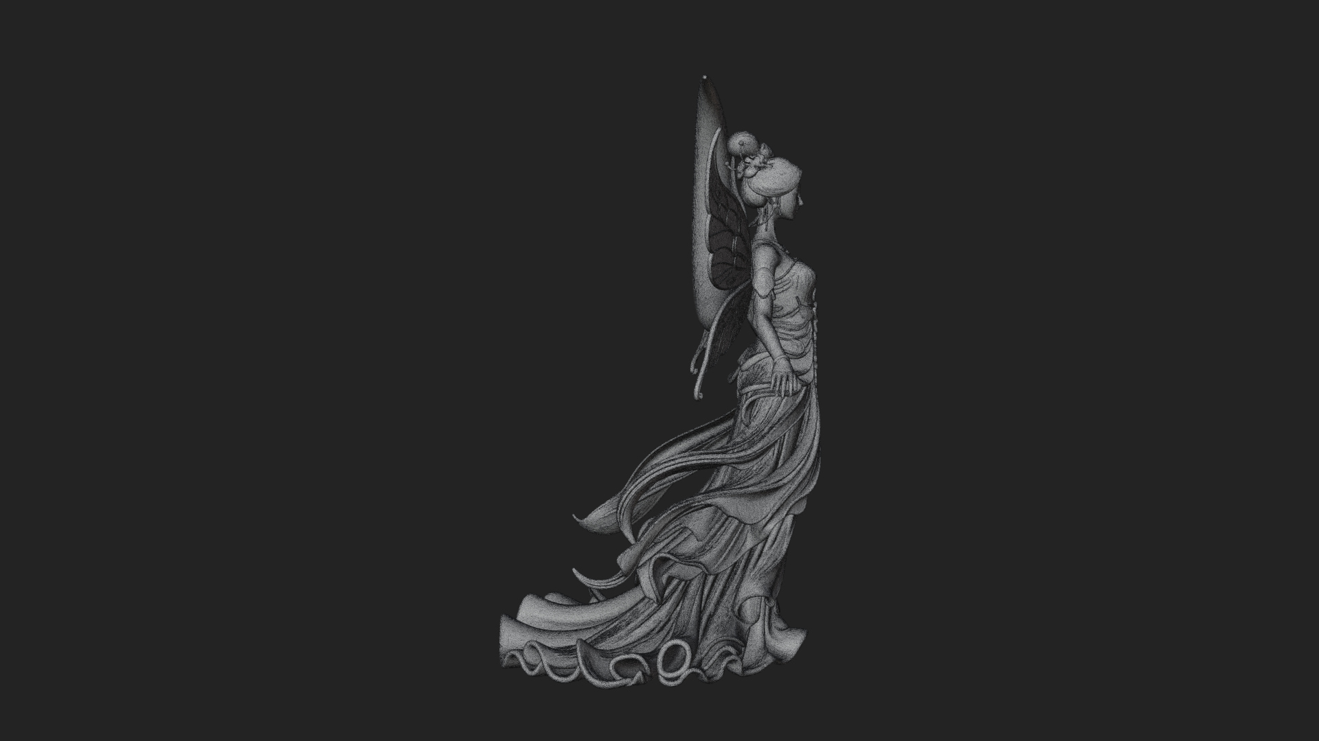 Butterfly Wing Fairy Statue Design 26 3D Print Model 3D Model
