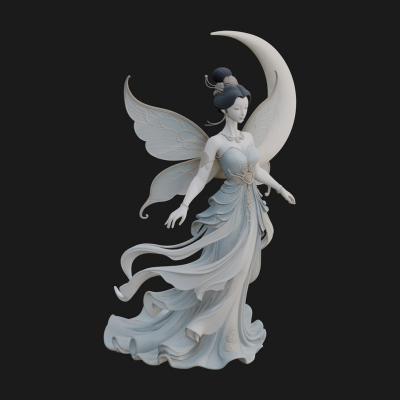 Butterfly Wing Fairy Statue Design 26 3D Print Model