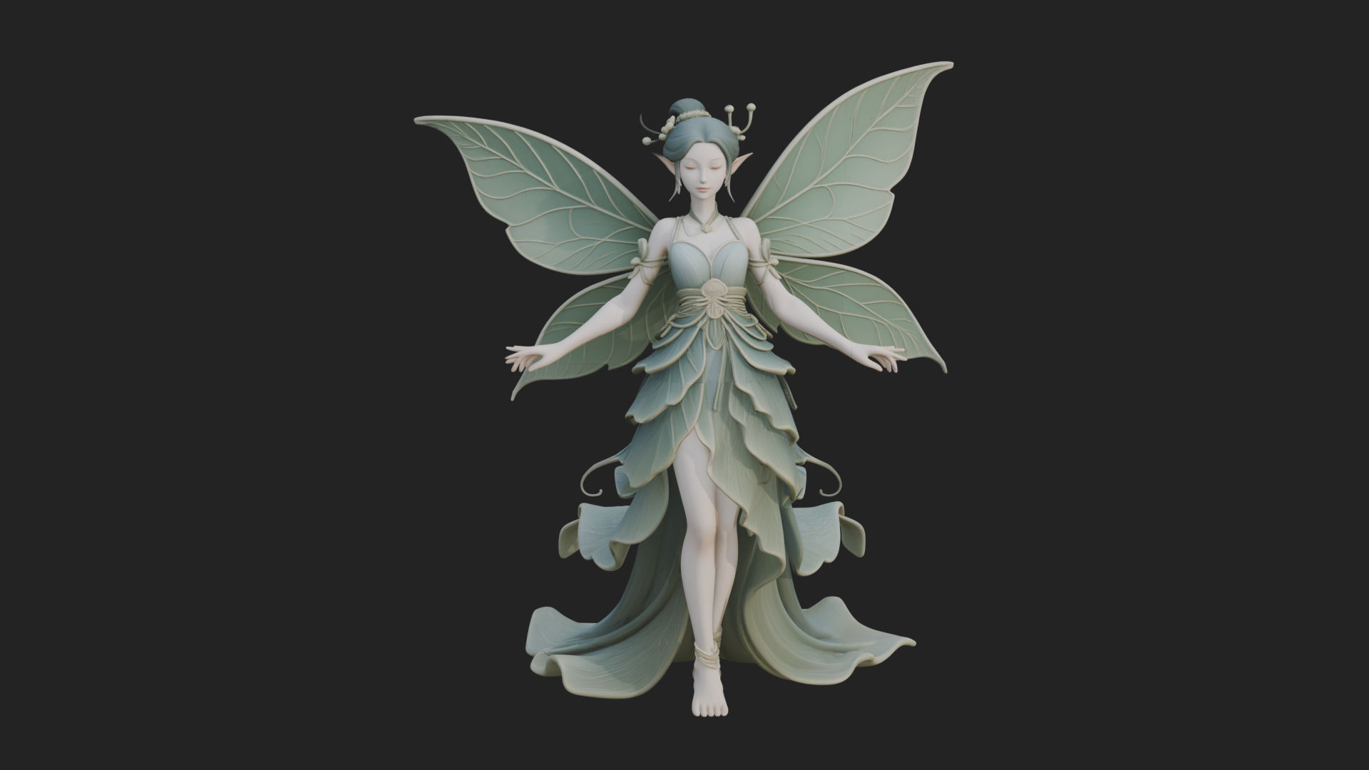 Butterfly Wing Fairy Statue Design 27 3D Print Model 3D Model