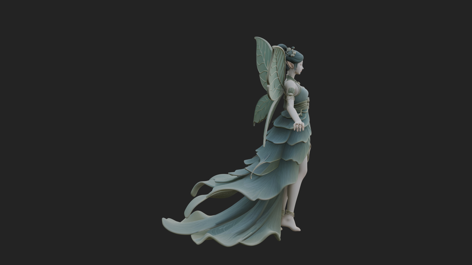 Butterfly Wing Fairy Statue Design 27 3D Print Model 3D Model