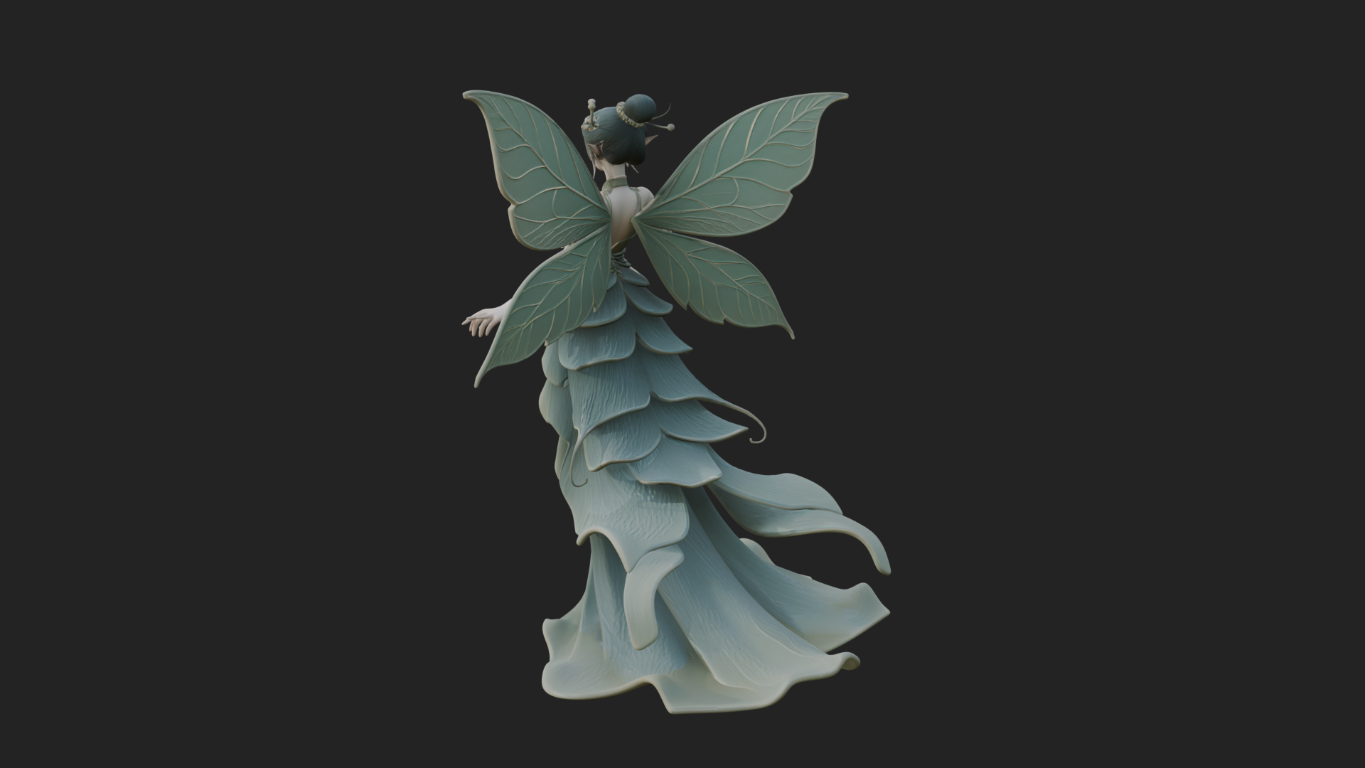 Butterfly Wing Fairy Statue Design 27 3D Print Model 3D Model